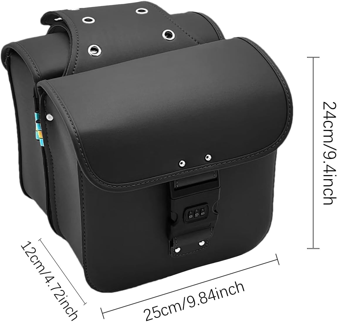 Motorcycle Pannier Bag - Luggage Storage Bag, Pu Leather Motorbike Case | Panniers Side Throw over Saddle Bags, Waterproof Flep Top Design Motorcycle Case for Outdoor Travelling Roadtrips Riding image number 2