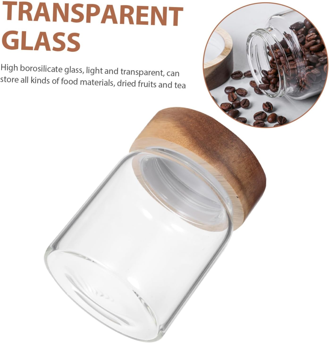 FUNOMOCYA Coffee Storage Jar Sealed Storage Jar Beans Container Lid Kitchen Supply Airtight Coffee Canister Home Can for Fresh Beans image number 1