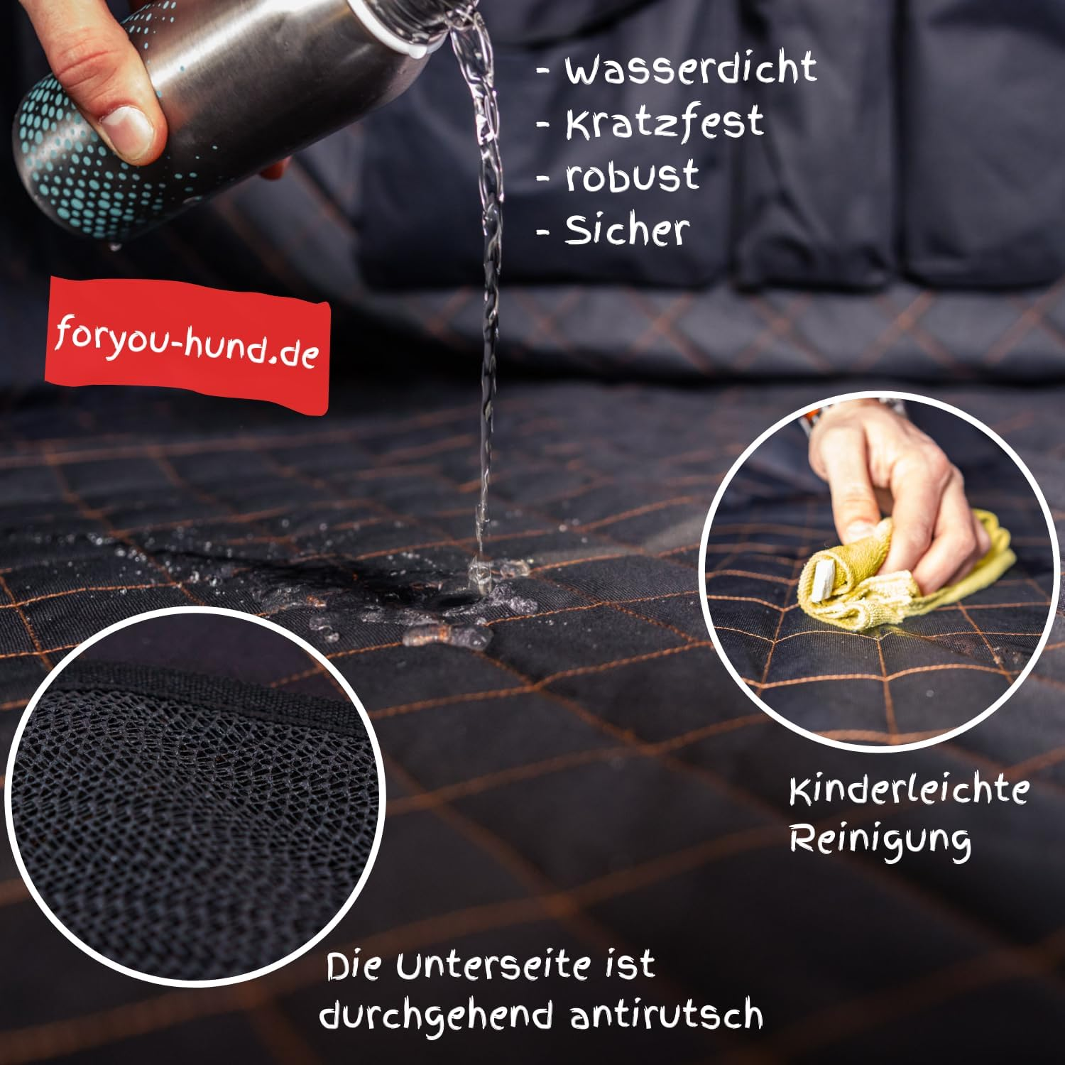 Foryou&reg; Car Boot Protector with Boot Sill Protection Including Cooling Mat &ndash; Universal Boot Protection Mat for Dogs Water-Repellent &ndash; Scratch-Resistant Car Blanket, Premium Quality, Made in Germany image number 2