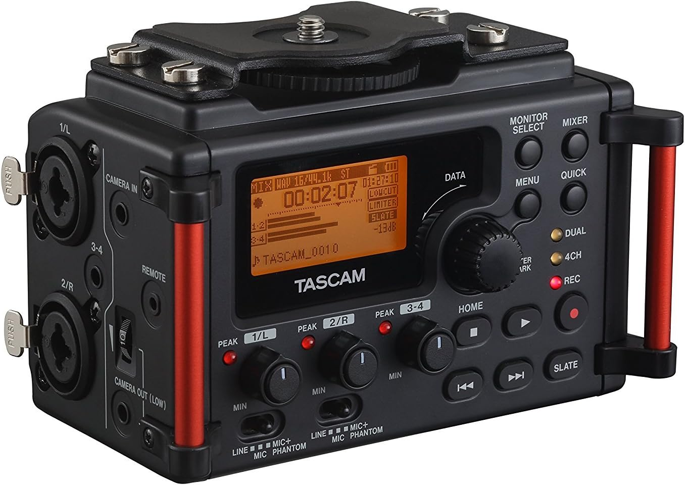 Tascam DR-60DMK2 Tascam 4-Track Recorder/Mixer for DSLR Filmmakers Black 3.67 X 5.24 X 3.07 Inches image number 2