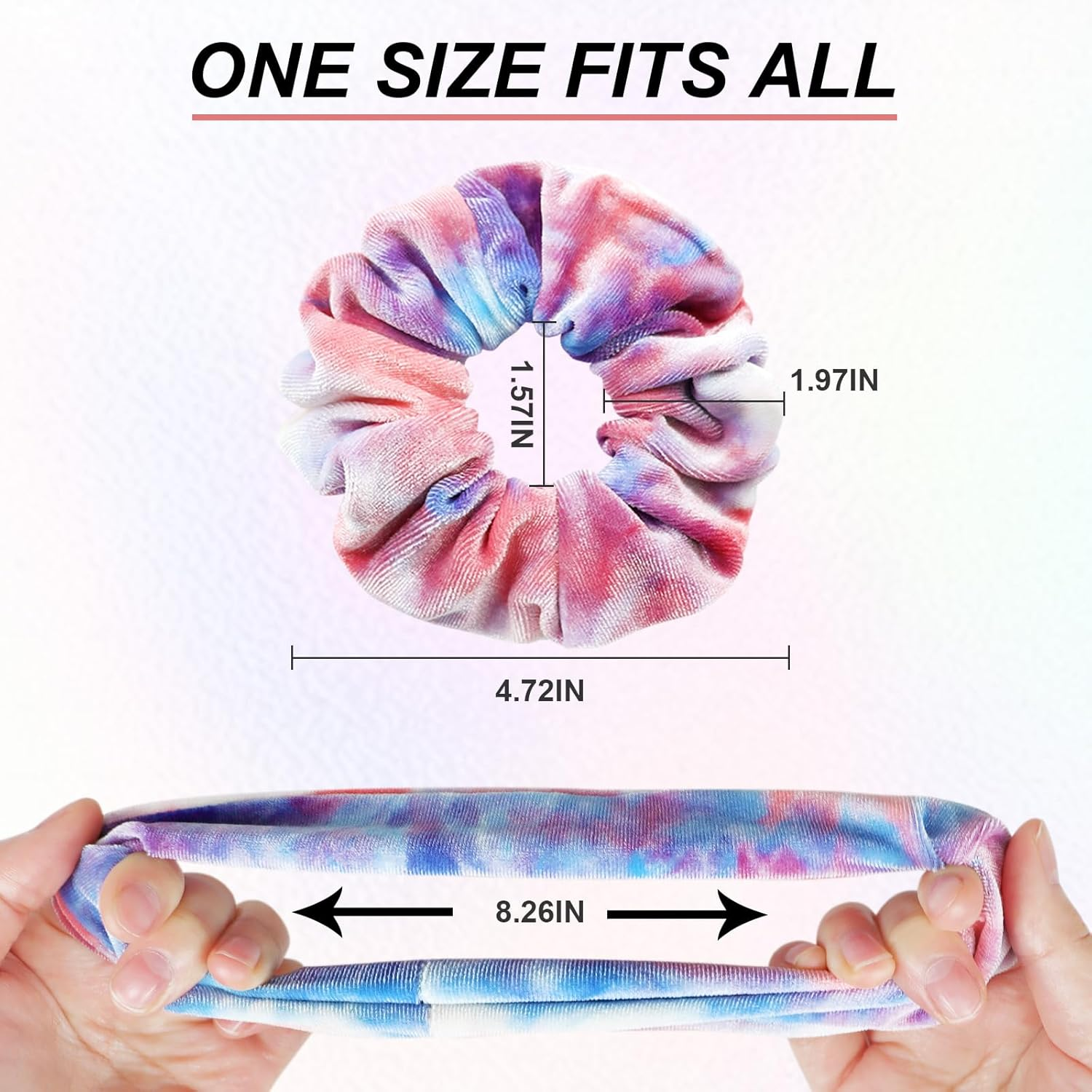 PROPOG Velvet Scrunchies for Girls, Hair Scrunchies for Women'S Hair Premium Scrunchie Elastic Hair Bands Tie Dye Scrunchy Hair Ties Ponytail Holders Hair Accessories for Girls Women 12 Colors image number 6