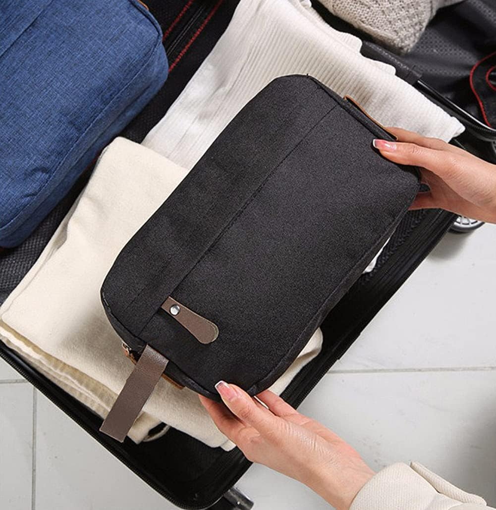 Toiletry Bag for Men, Water Resistant Shaving Cosmetic Bag Large Capacity Travel Organizer (Black)