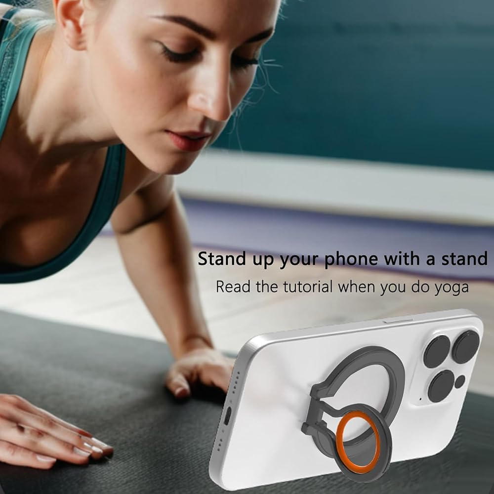 Frafuo Magnetic Phone Ring Holder-Mag Iphone Ring Stand for Mag-Safe-360&deg; Rotatable Magnetic Phone Finger Ring Grip-Compatible with Iphone 15 14 13 12, All Smartphone, Mag-Safe Accessories, Black image number 1