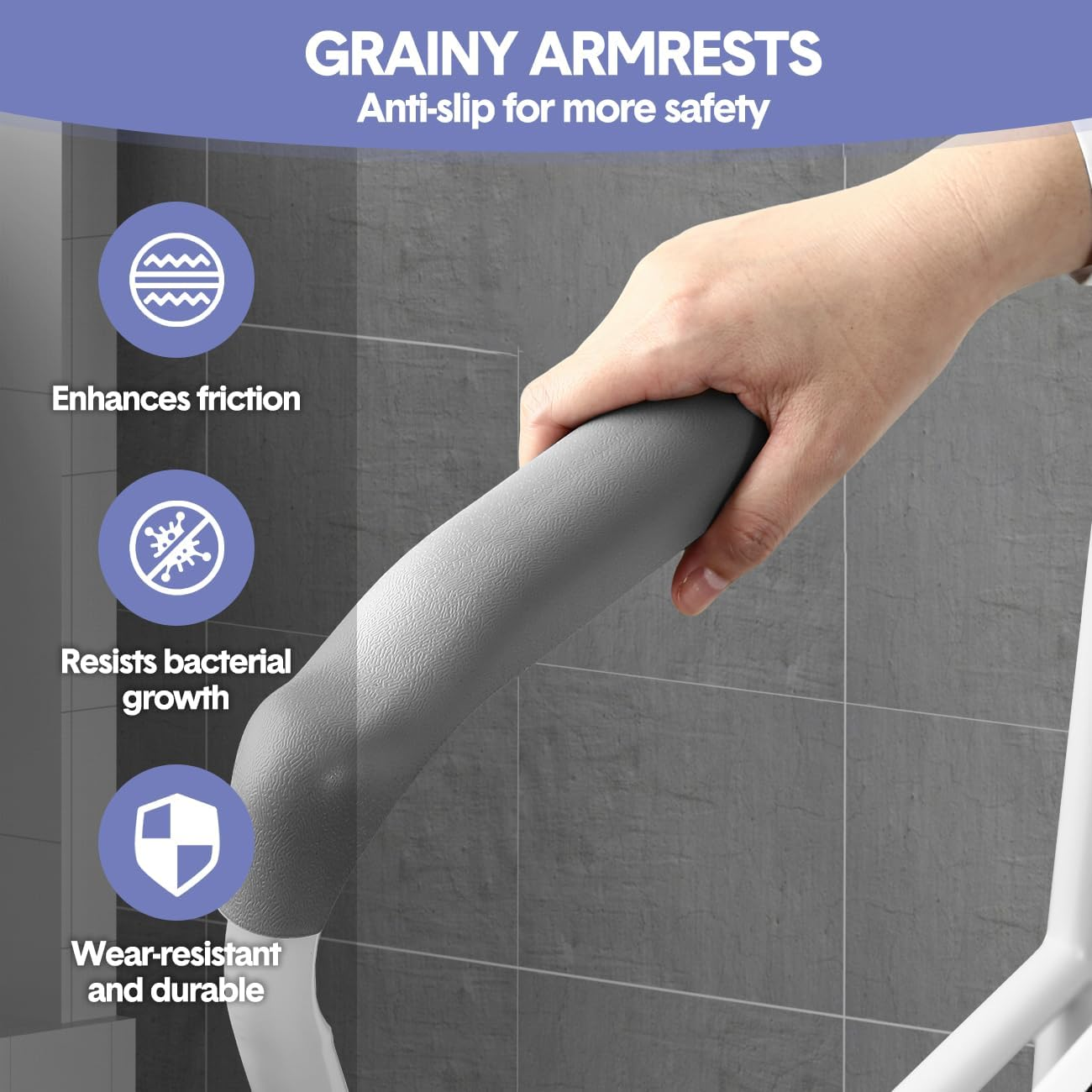 Toilet Safety Frame with Handrails, Height and Width Adjustable, Support Rails for Elderly, 300LB Capacity image number 5