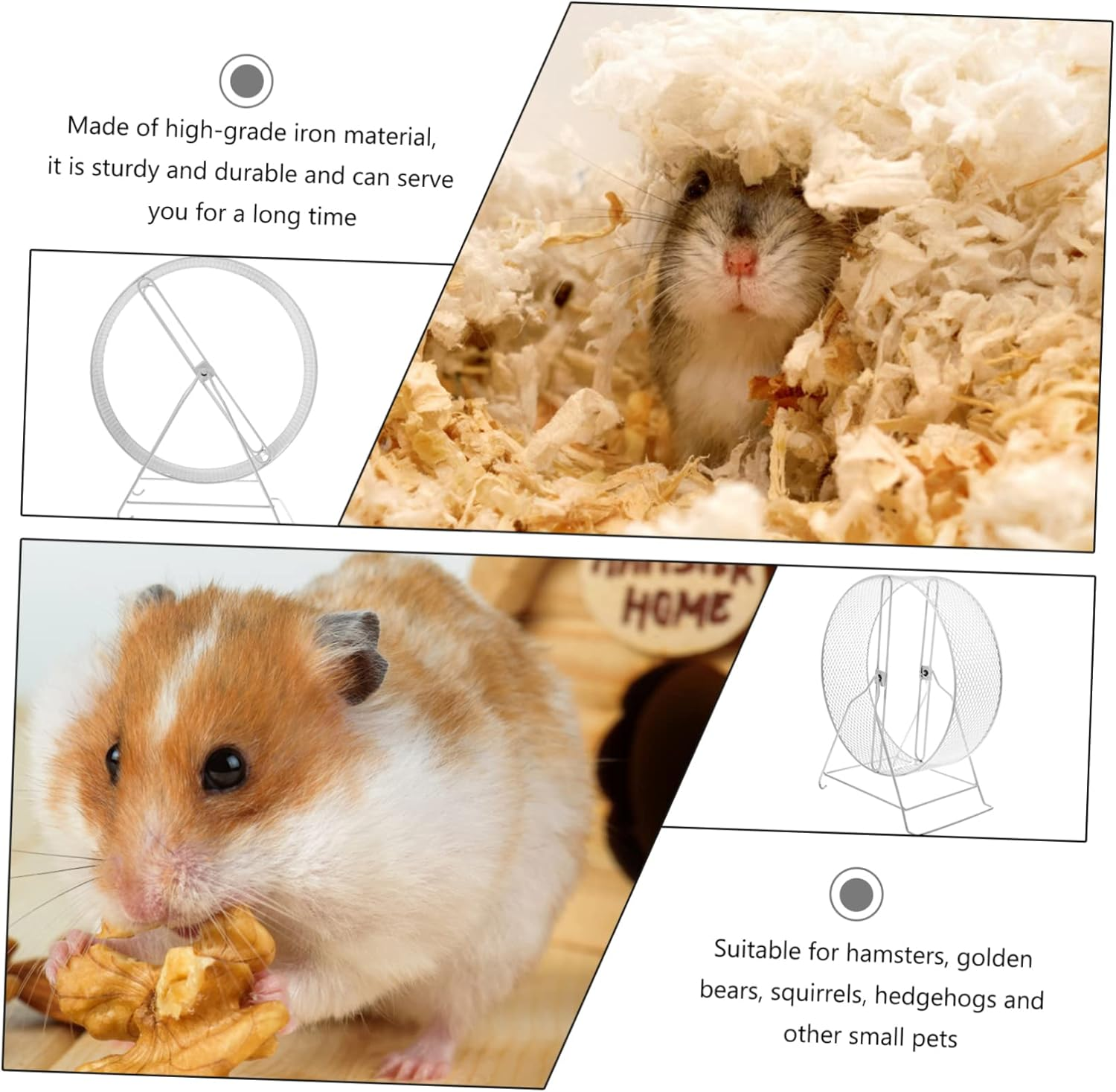 DOITOOL Squirrel Playing Wheel Funny Hamster Wheel for Exercise and Entertainment Sturdy Quiet Design 8 Inch Suits Chinchilla Rat Hedgehog Cage Accessories for Indoor Play image number 3