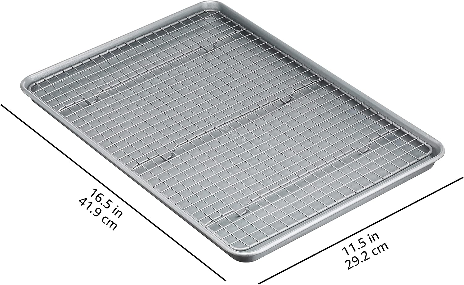 Amazon Basics Nonstick Baking Sheets & Cooling Rack Set, Half Sheet Size, 2-Pack