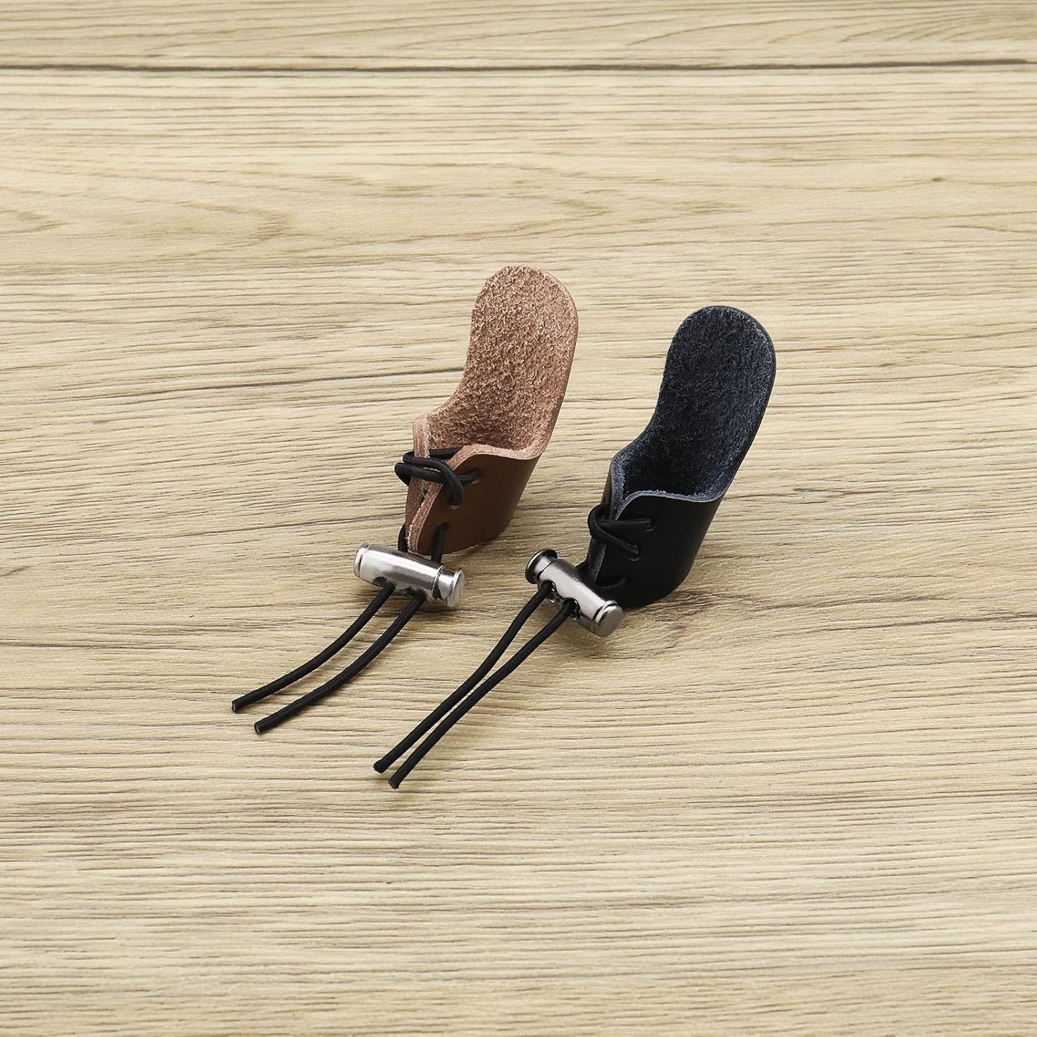 Emsea 4Pcs Finger Protection Pad Finger Gloves Archery Finger Tab Leather Thumb Ring Arrow Finger Pad Sport Accessories 4.9X2.3Cm image number 6