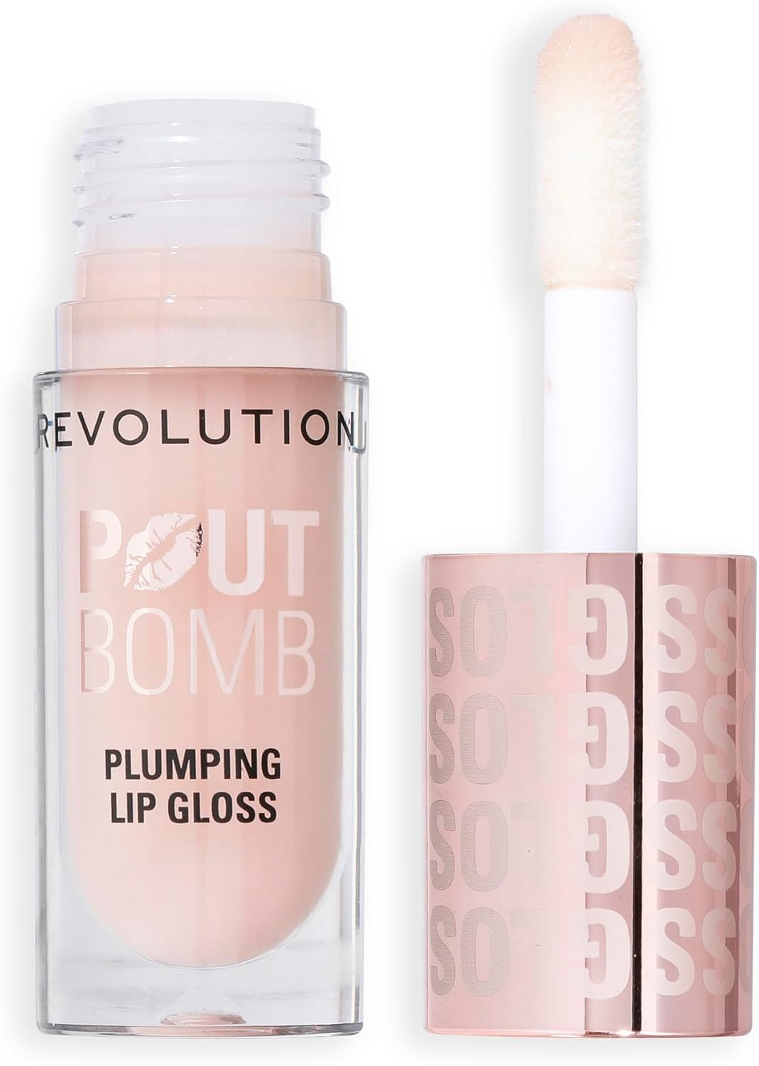 Revolution Beauty London, Pout Bomb Plumping Lip Gloss, High-Shine for Glossy, Fuller & Plump Lips with Hyaluronic Acid & Peptides, Vegan & Cruelty-Free, Sheer Milky Nude, 0.15 Fl Oz image number 3