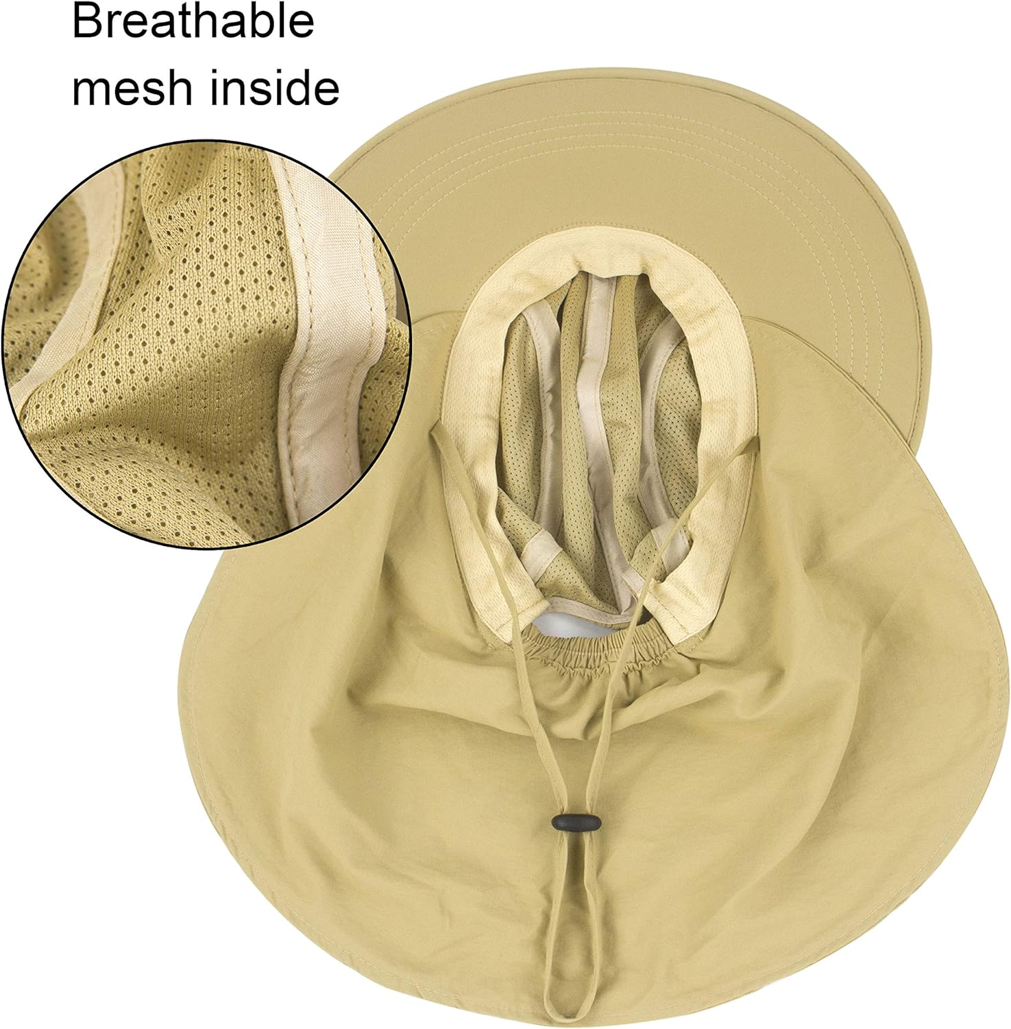 Muryobao Women'S Sun Hat Outdoor UV Protection Foldable Packable Mesh Hat Wide Brim Summer Beach Fishing Cap with Neck Flap