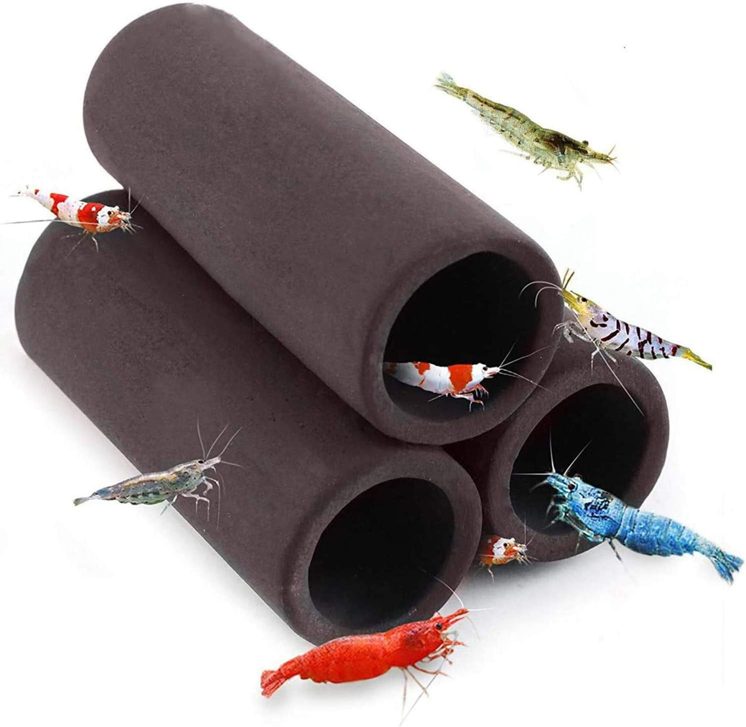 XMHF Aquarium Breeding Cave Ceramic Shrimp Shelter Spawning Tube Shrimp Habitat Ornament Hiding Cave Decorations Hideaway Pipe image number 6