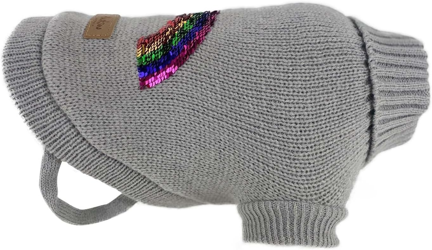Huskimo Rainbow Dog Jumper, Grey, 52.5Cm