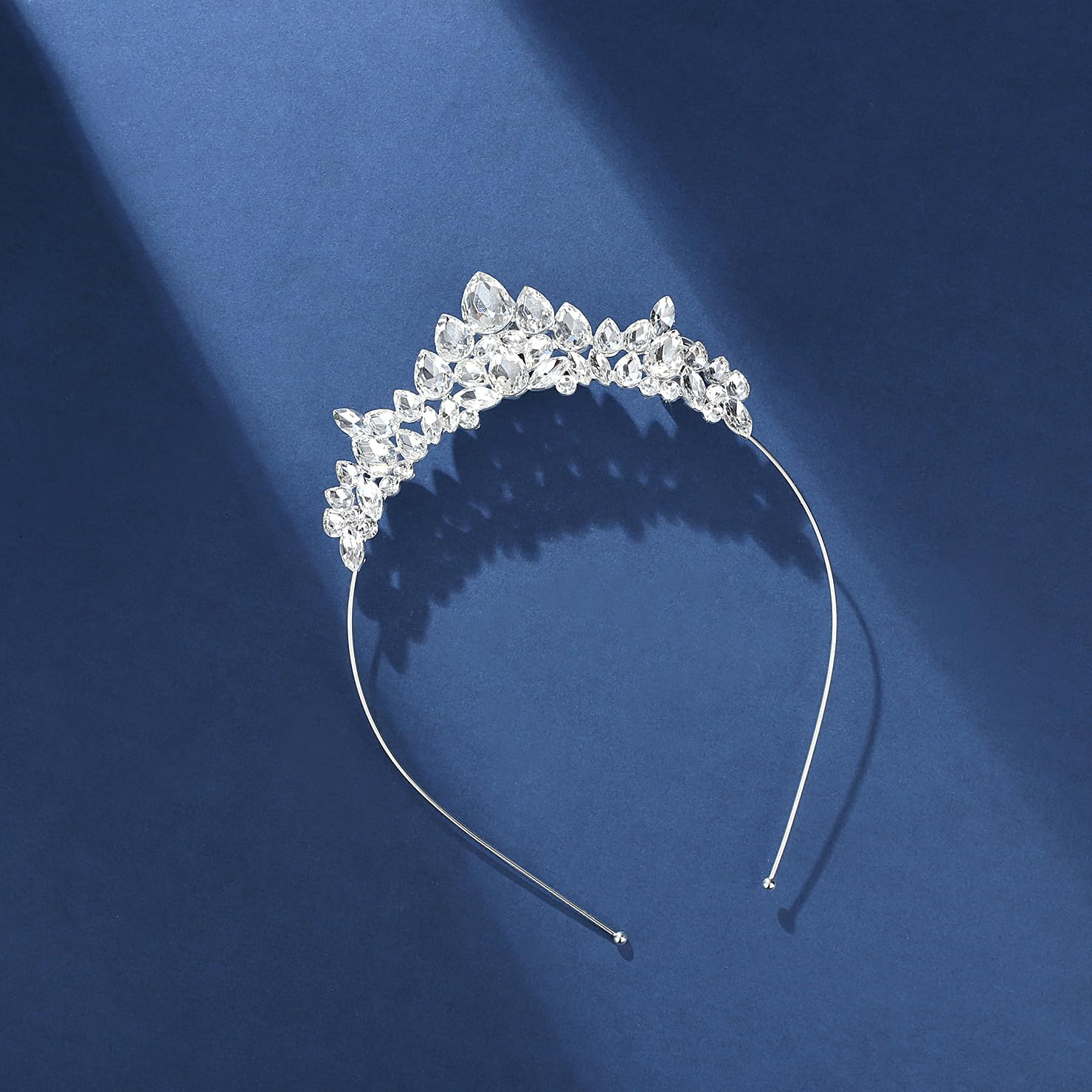 Lovelyshop Crystal Bridal Tiara Headband, Leaf Design Crown for Wedding, Prom, Special Events (15+) image number 3