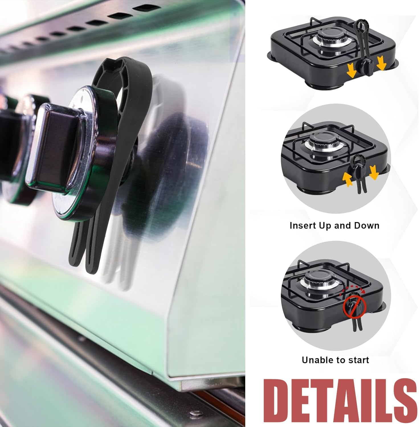 5 PCS of Lexizuo Gas Stove Knob Locks - Oven Knob Child Safety Cover, Baby-Proof Plastic Lock, Easy-To-Use Kitchen Safety Guards image number 2