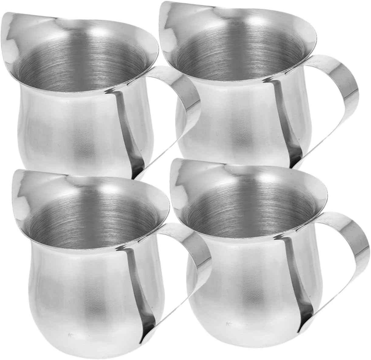 SECFOU 4Pcs Stainless Steel Milk Frothing Pitcher 90Ml Espresso Measure Cup Metal Milk Jug for Coffee Frother and Use image number 2