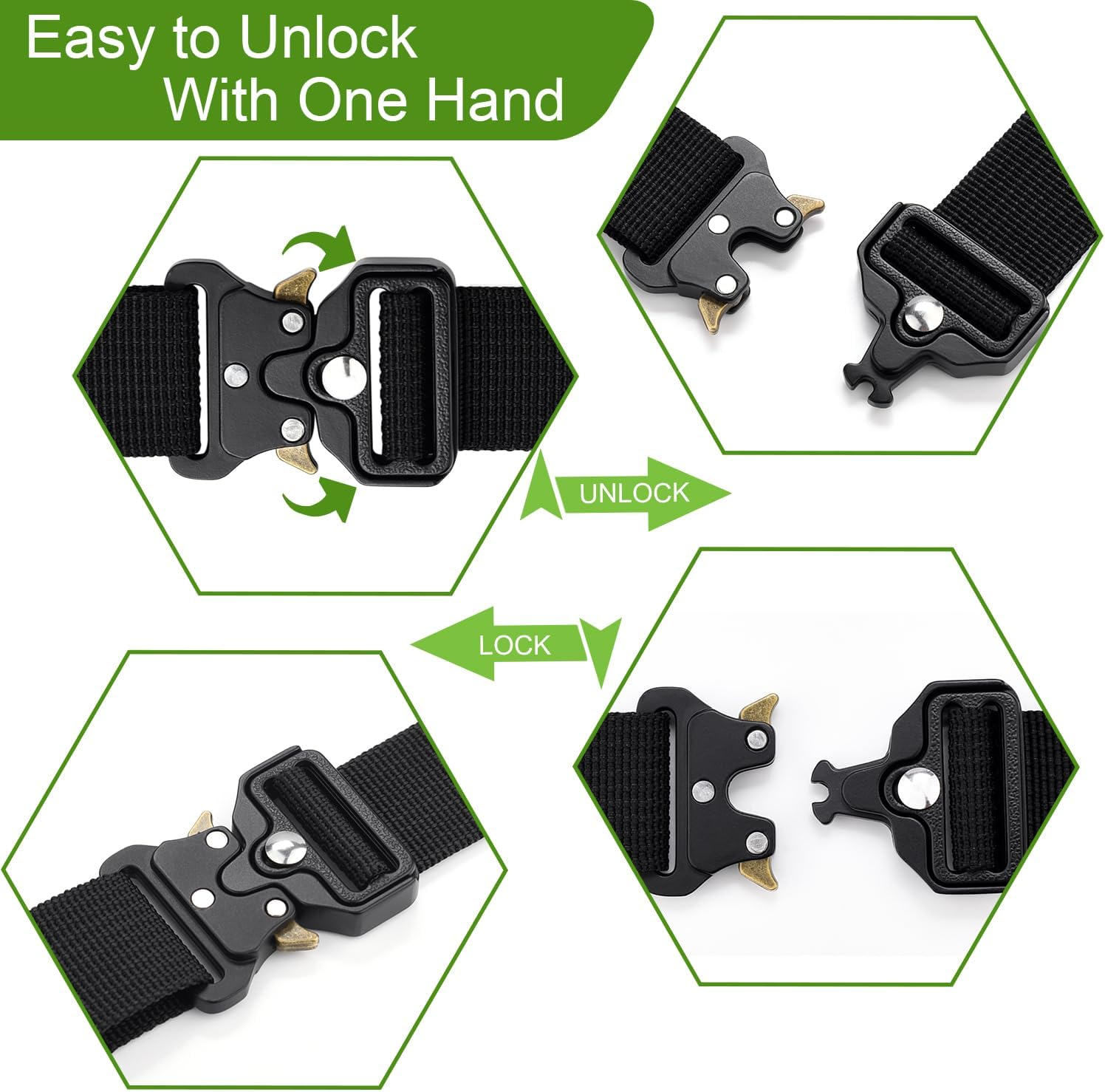 2Pack Metal Tactical Duty Belt Buckles, 1 Inch Metal Buckle Clip for Dog Collar, Tactical Keychain, Backpack Bags Clip, Tactical Paracord Bracelets Buckle Hardware Accessories Replacement Black image number 2