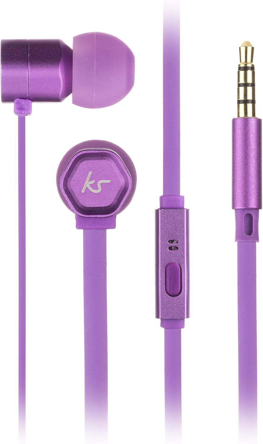 Kitsound Kit Sound Hive-Ear Headphone Microphone with Purple KSHIVBVCPU
