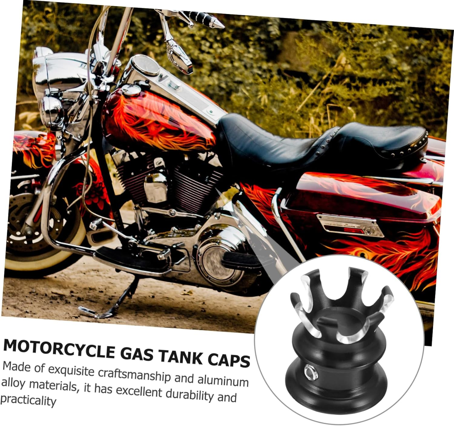 COOLHIYA 4Pcs Motorcycle Screw Cap Fuel Tank Cover Rotary Design for Motorcycle Parts Tank Accessory image number 5