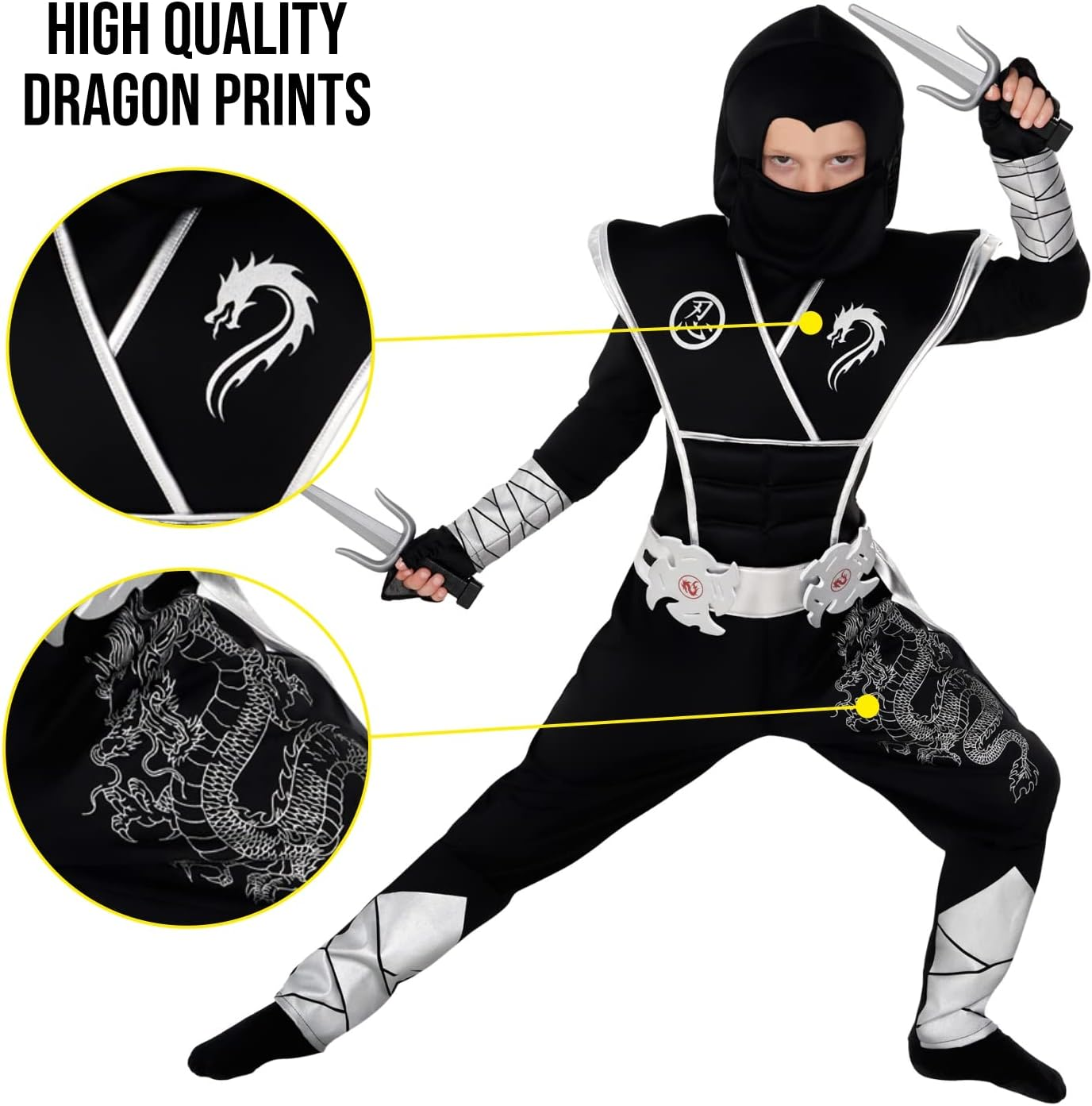 Morph Red Ninja Costume for Boys Halloween Costumes for Boys Ninja Kids Costumes Ninja Outfit Kids image number 5