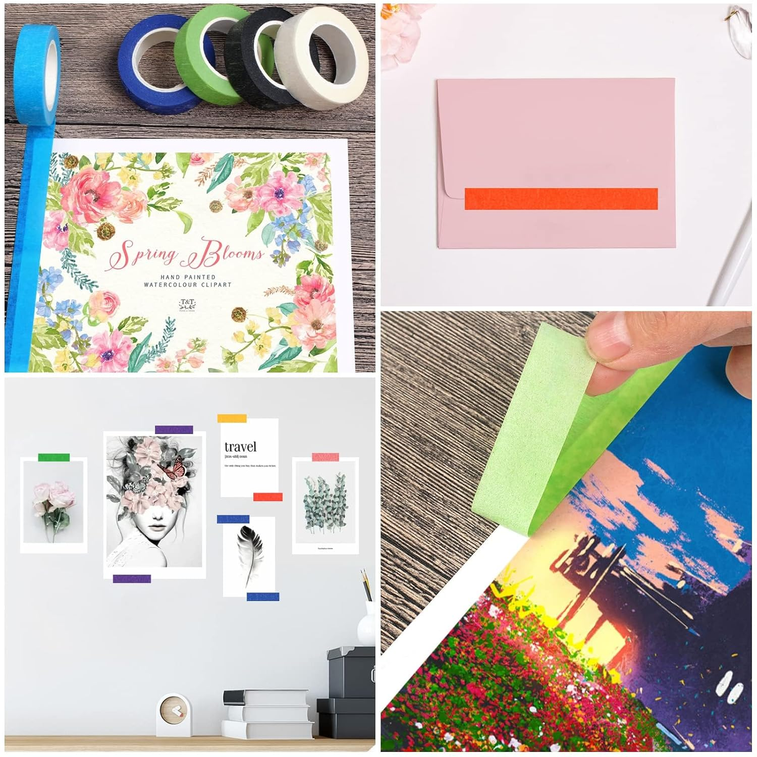 Colored Masking Tape &ndash; 6 Roll Multi Pack &ndash; 66 Feet X 0.6 Inch of Colorful Craft Tape &ndash; Vibrant Rainbow Colored Painters Tape &ndash; Great for Arts & Crafts, Labeling and Color-Coding image number 3