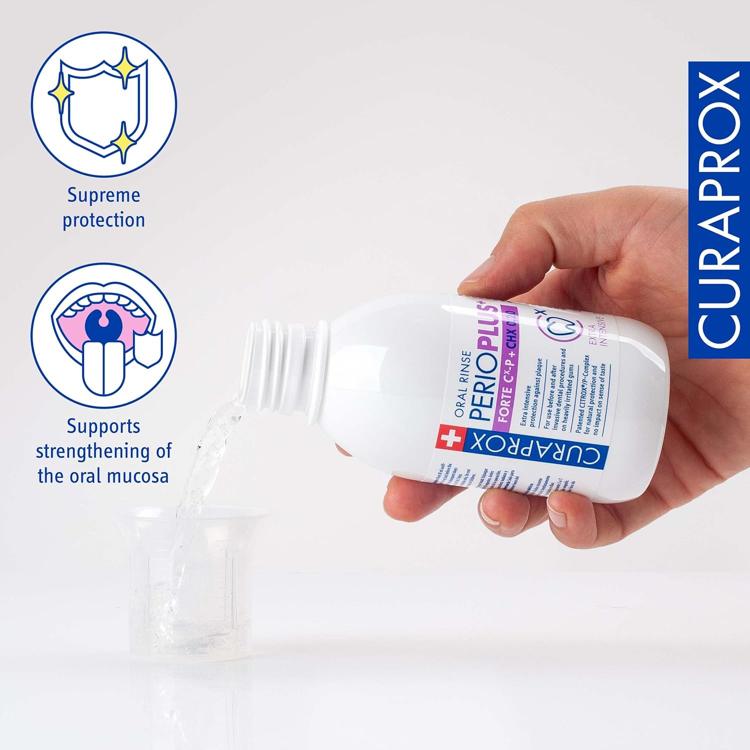 Curaprox Perio plus Forte CITROX Mouthwash with Pleasant Flavour against Bad Breath and Inflammation, with 0.20% Chlorhexidine, Alcohol-Free, 200 Ml image number 4