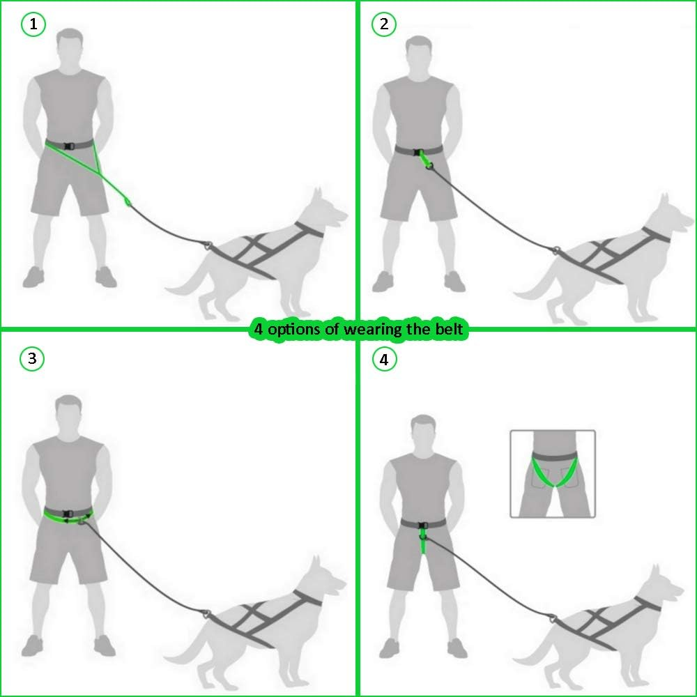 DINGO Canicross Belt 4-In-1 Universal, Adjustable, Safe, Reflective, Multifunctional, Hands-Free Dog Walking Belt for Running, Sports, Jogging, Training, Black (12780-2) image number 5