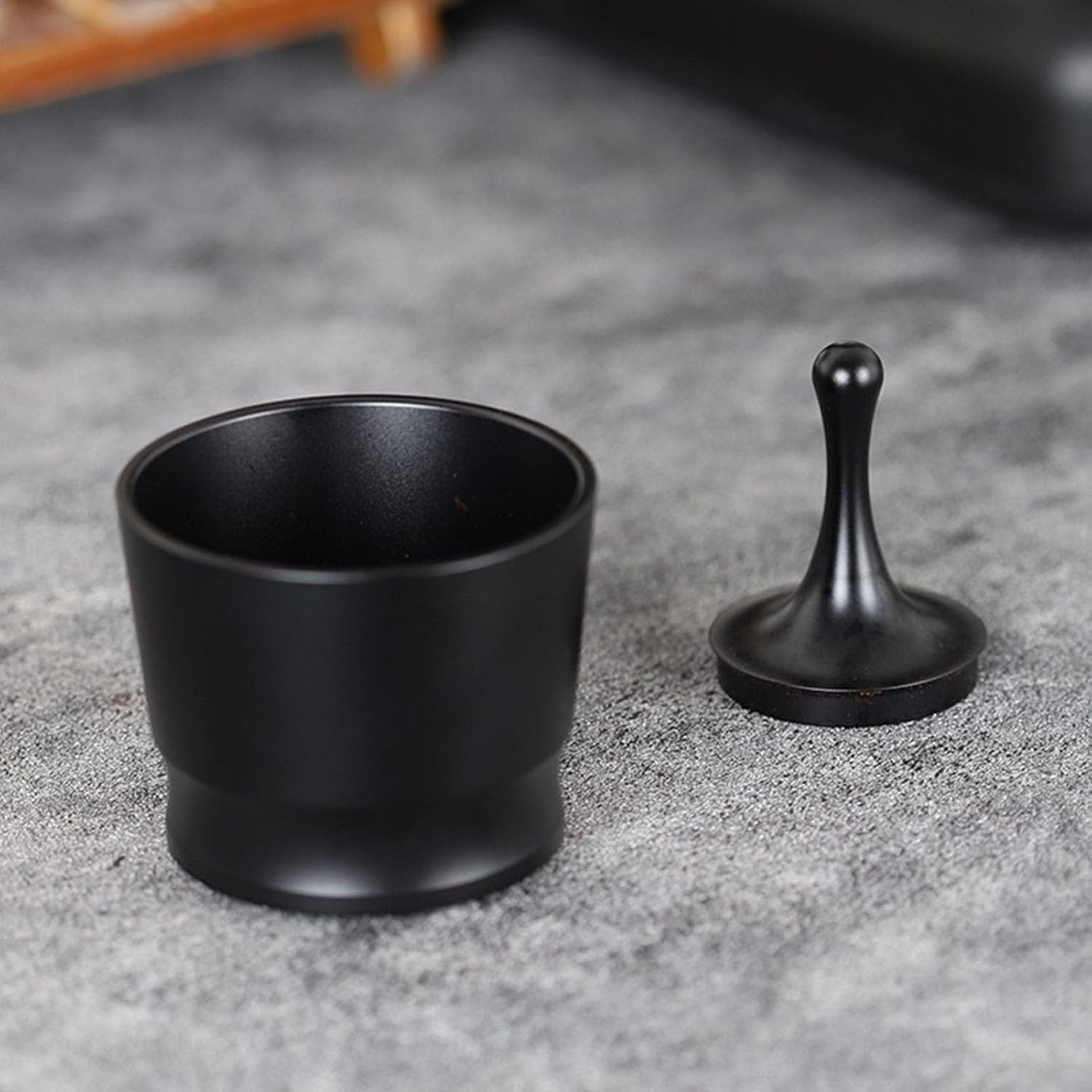 Coffee Dosing Cup Kit, Aluminum Alloy Coffee Powder Picker, Pressed Coffee Accessories and Tools, Suitable 51Mm 53Mm 58Mm Portafilter, for Such as Milk Tea Stores, Coffee Shops (Black) image number 1