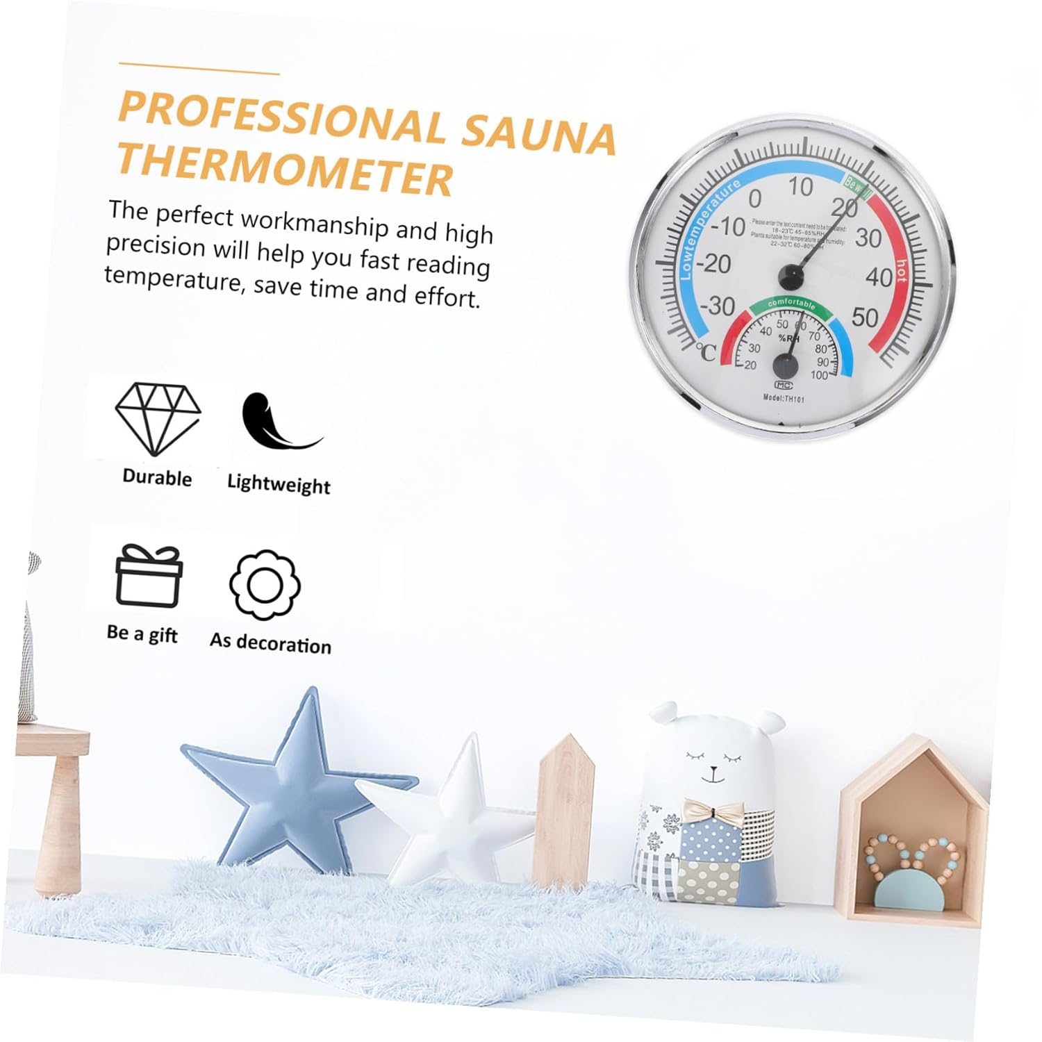 Balacoo 2-In-1 Hygrothermograph and High Precision Temperature Humidity Meter for Home and Sauna Use, Professional Sauna Thermometer Hygrometer Accurate Indoor Outdoor Readings image number 6