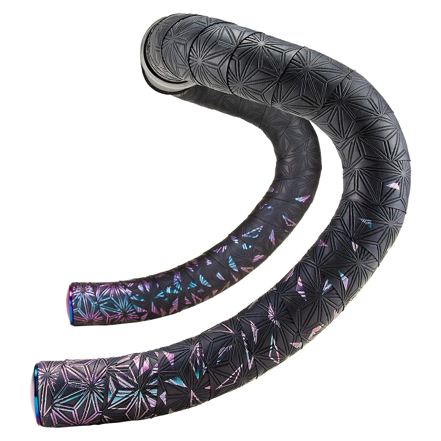 Supacaz Super Sticky Kush Star Fade Bar Tape &ndash; Oil Slick + Oil Slick Plugs image number 2