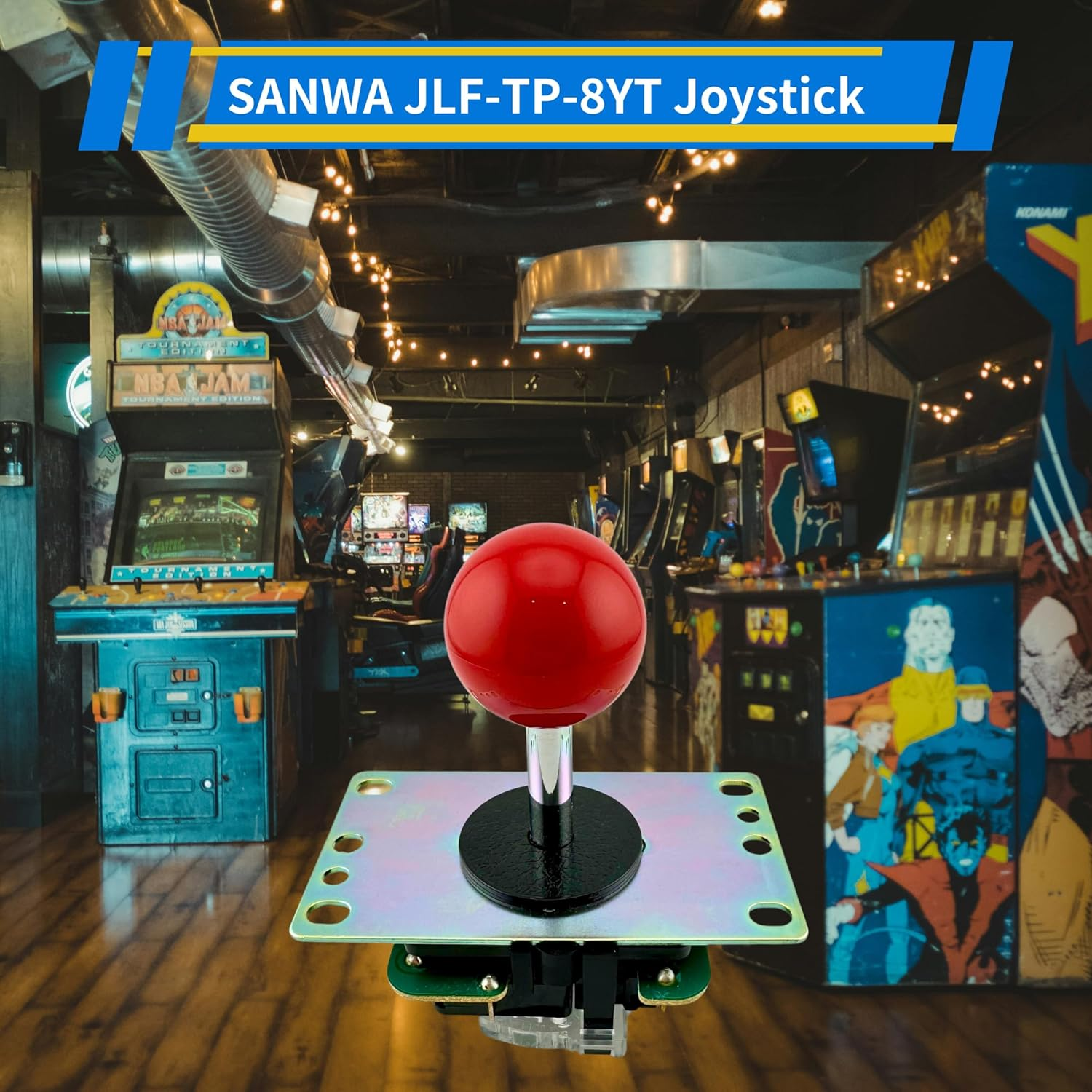 SANWA JLF-TP-8YT Joystick Red Original - for Arcade Jamma Game 4 & 8 Way Adjustable, Compatible with Catz Mad SF4 Tournament Joystick (Red Ball Top), Use for Arcade Game Machine Cabinet S@NWA - Green image number 2