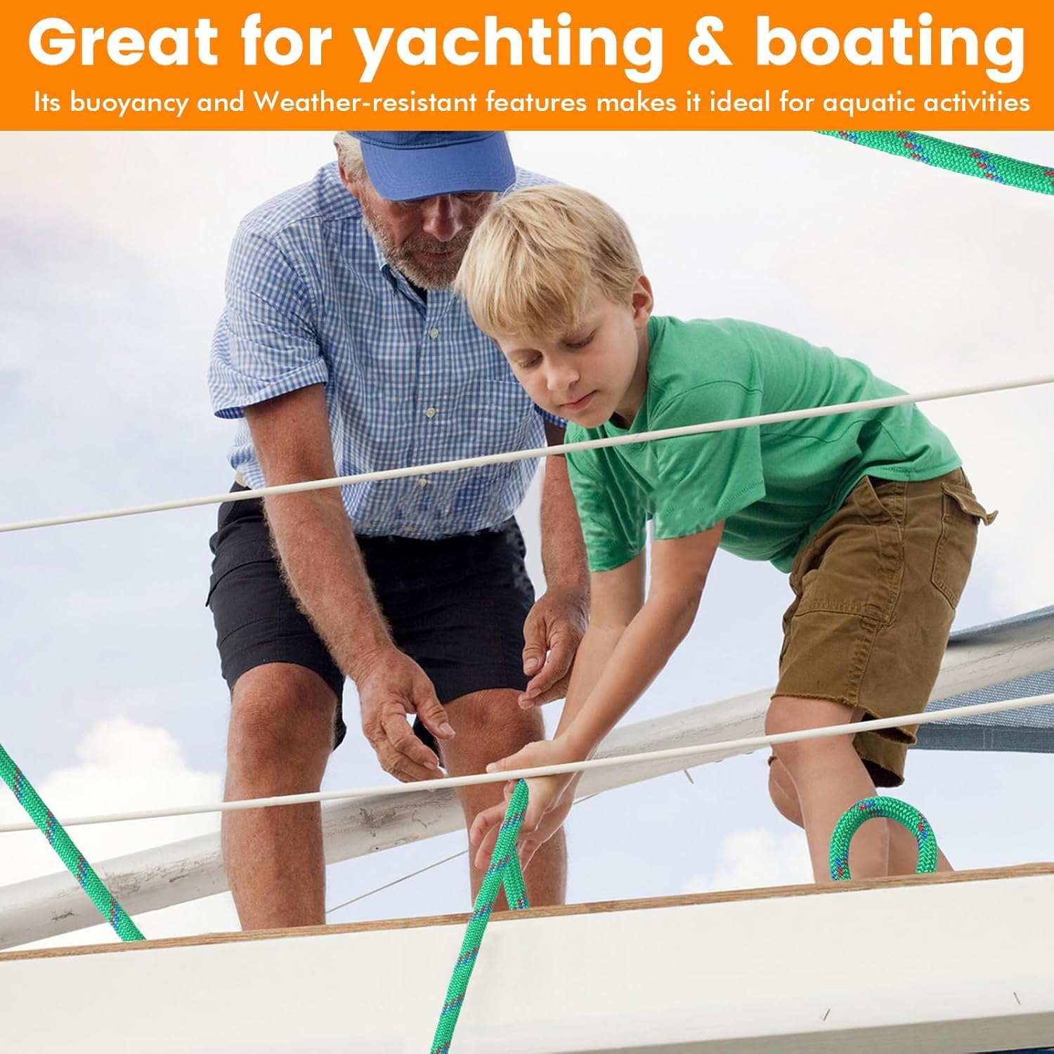 Maxxhaul 50227 3/8" X 50 Ft Diamond Braided Rope Extra Strength-Sunlight and Weather Resistant, Multicolor image number 2