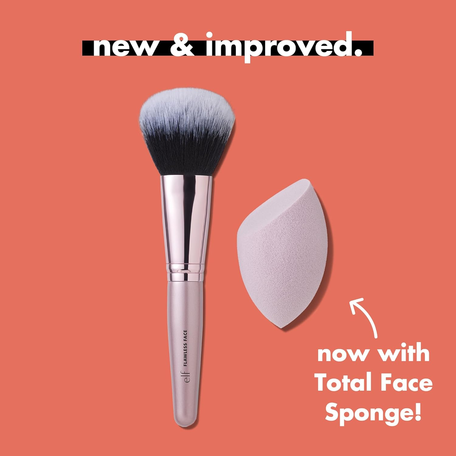 E.L.F. Cosmetics Complexion Brush & Sponge Duo, 2-Step Face Sponge & Makeup Brush Kit for Creating a Flawless Complexion, Great for Liquid Foundation image number 2