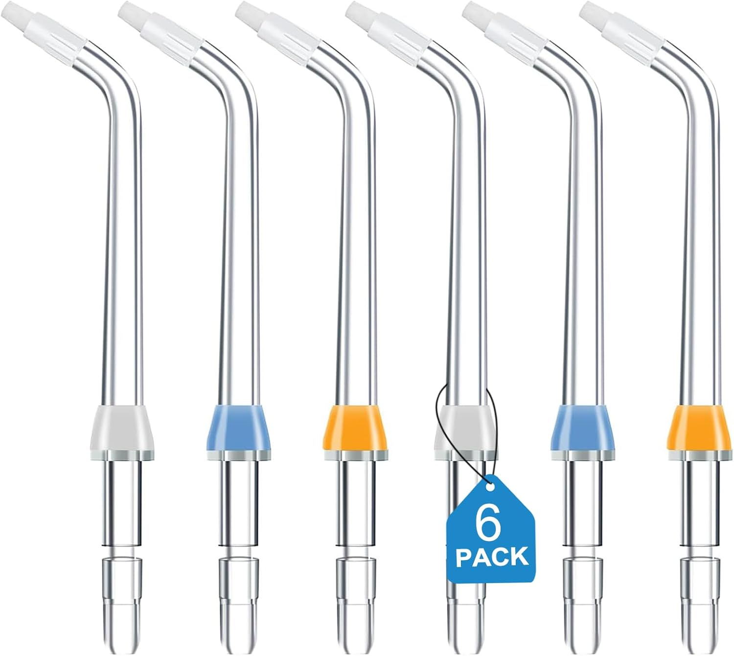 Replacement Tips for Waterpik Water Flosser, Replacement Orthodontic Tips Compatible with Waterpik Water Flossers and Other Brand Oral Irrigators (6 Orthodontic Tips)