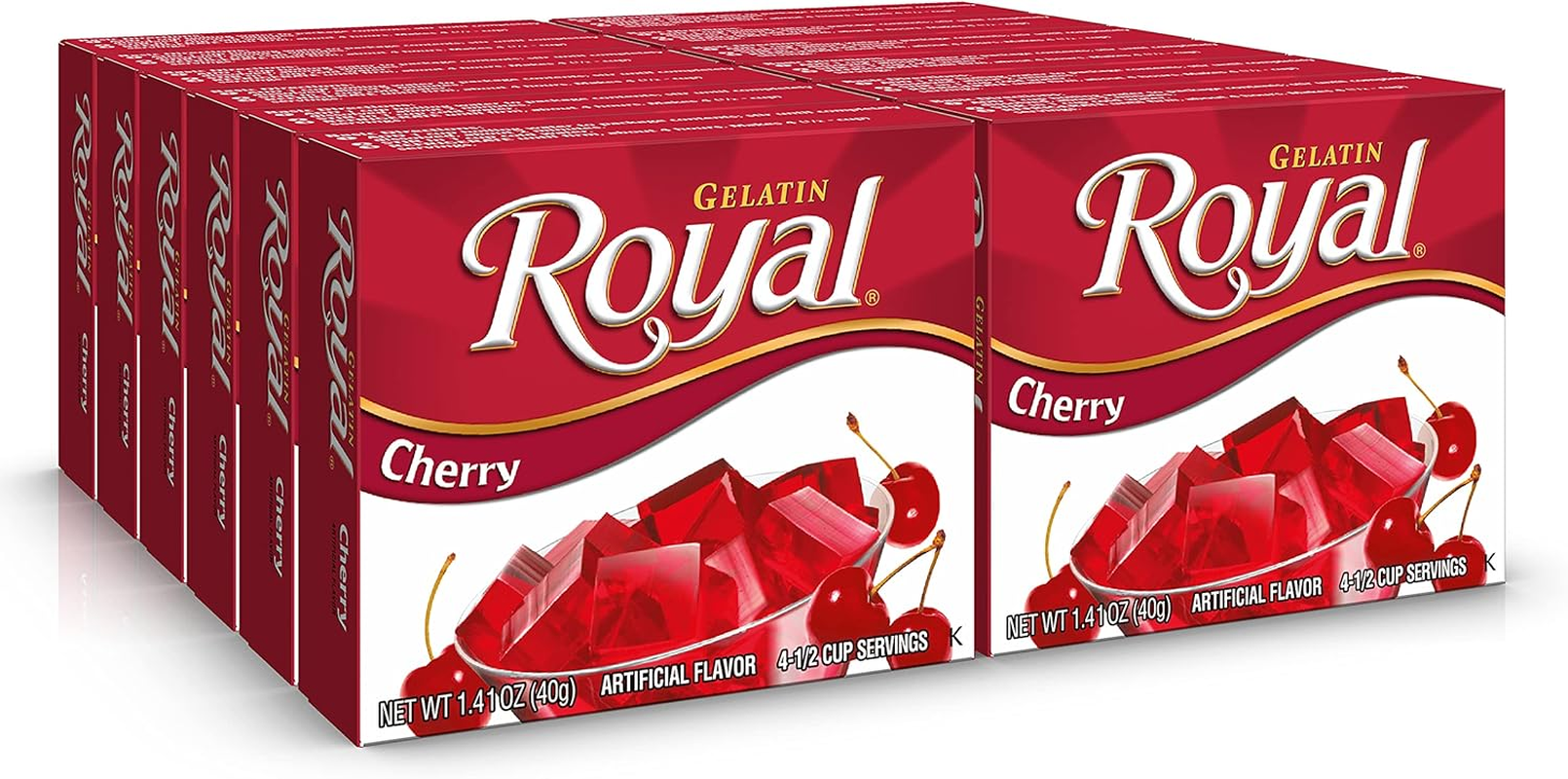 Royal Gelatin, Fat Free Dessert Mix, Strawberry, 1.4 Ounce (Pack of 12) image number 3