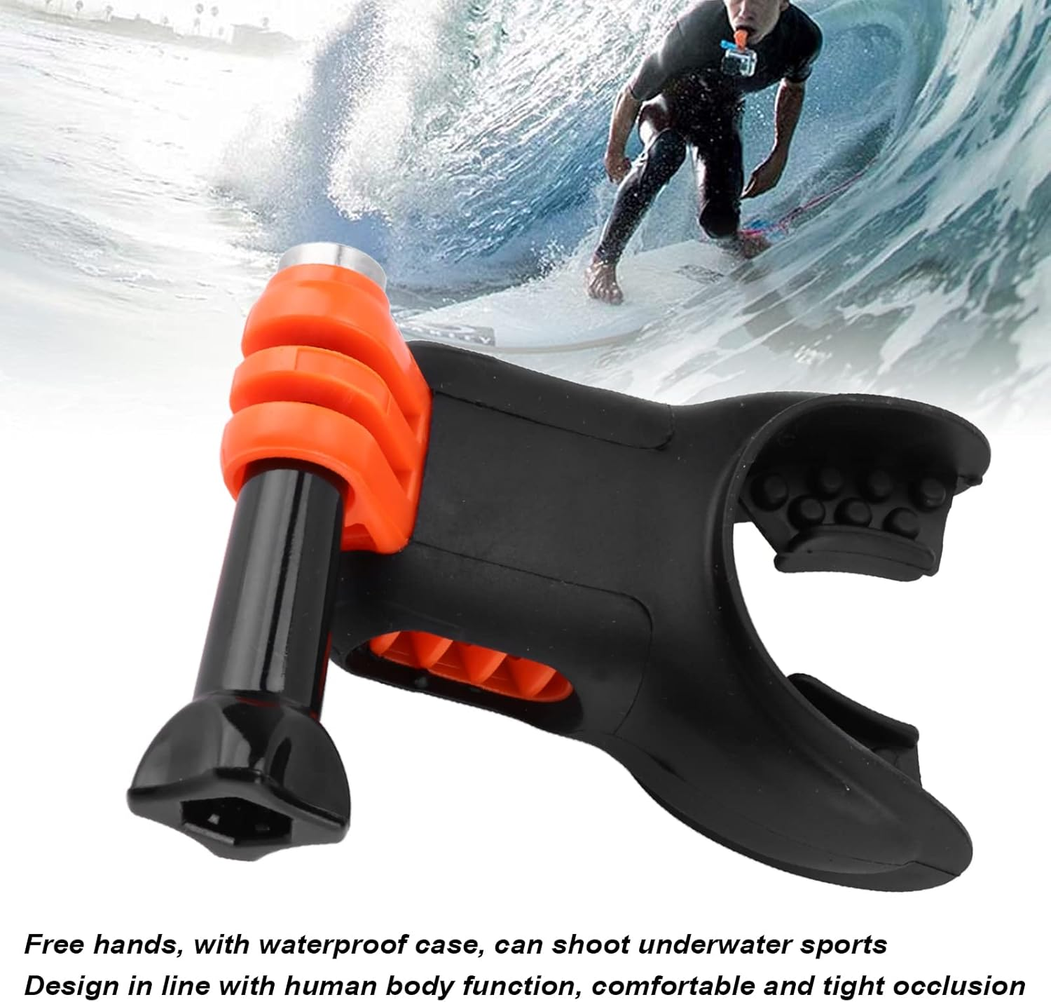 Mouth Mount, Comfortable Stable Sturdy Bite Mouthpiece Holder Ergonomic Design Universal Safe for Action Camera image number 5