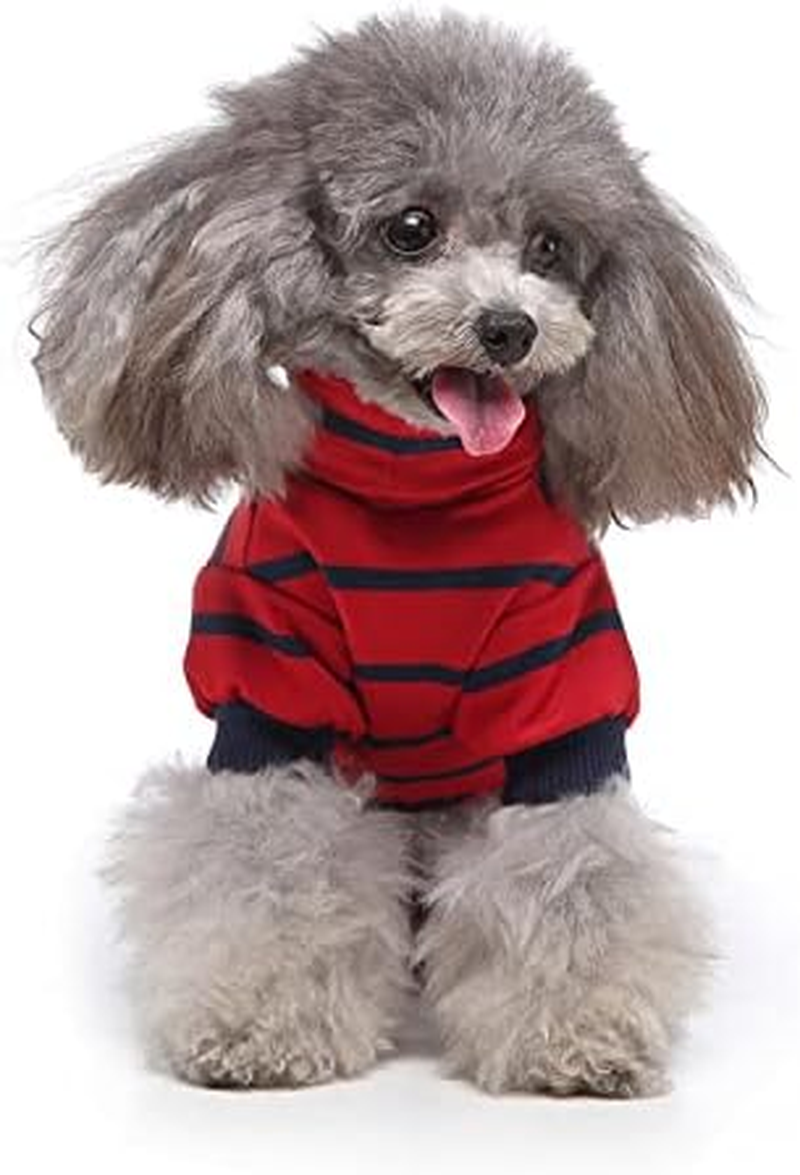Striped Dog Pajamas for Small Dog Cooling Puppy Pullover Jumpsuit Stretchable Breathable Pet Pjs Summer Spring Pyjamas (Red, M) image number 2
