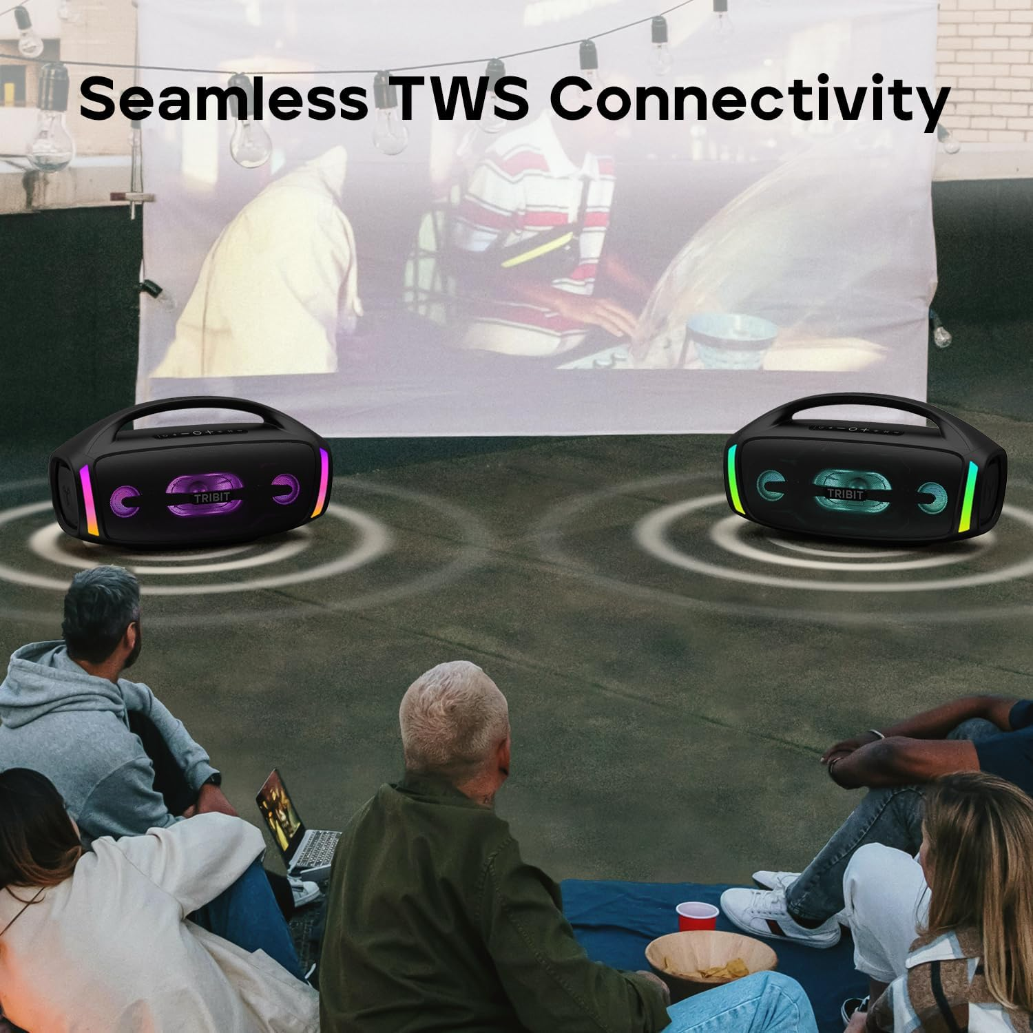 TRIBIT Stormbox Blast 2 Bluetooth Speaker, 200W Portable Speaker with Subwoofer,Xbass,Led Lights,Bluetooth 5.4,Ip67,Custom EQ,30H Playtime,Karaoke Function-Perfect for Outdoor Party/Garden/Beach image number 3