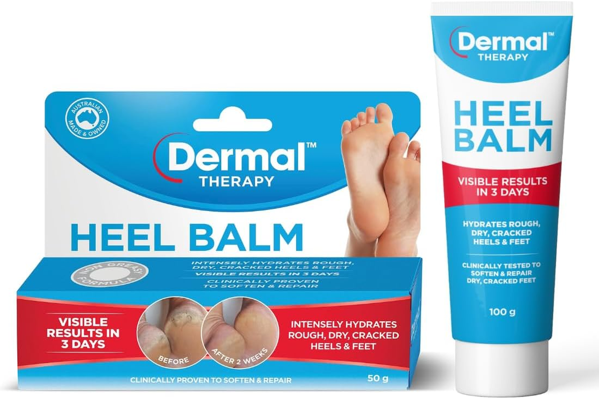 Dermal Therapy Heel Balm | Hydrates Rough, Dry, Cracked Heels and Feet | 50G