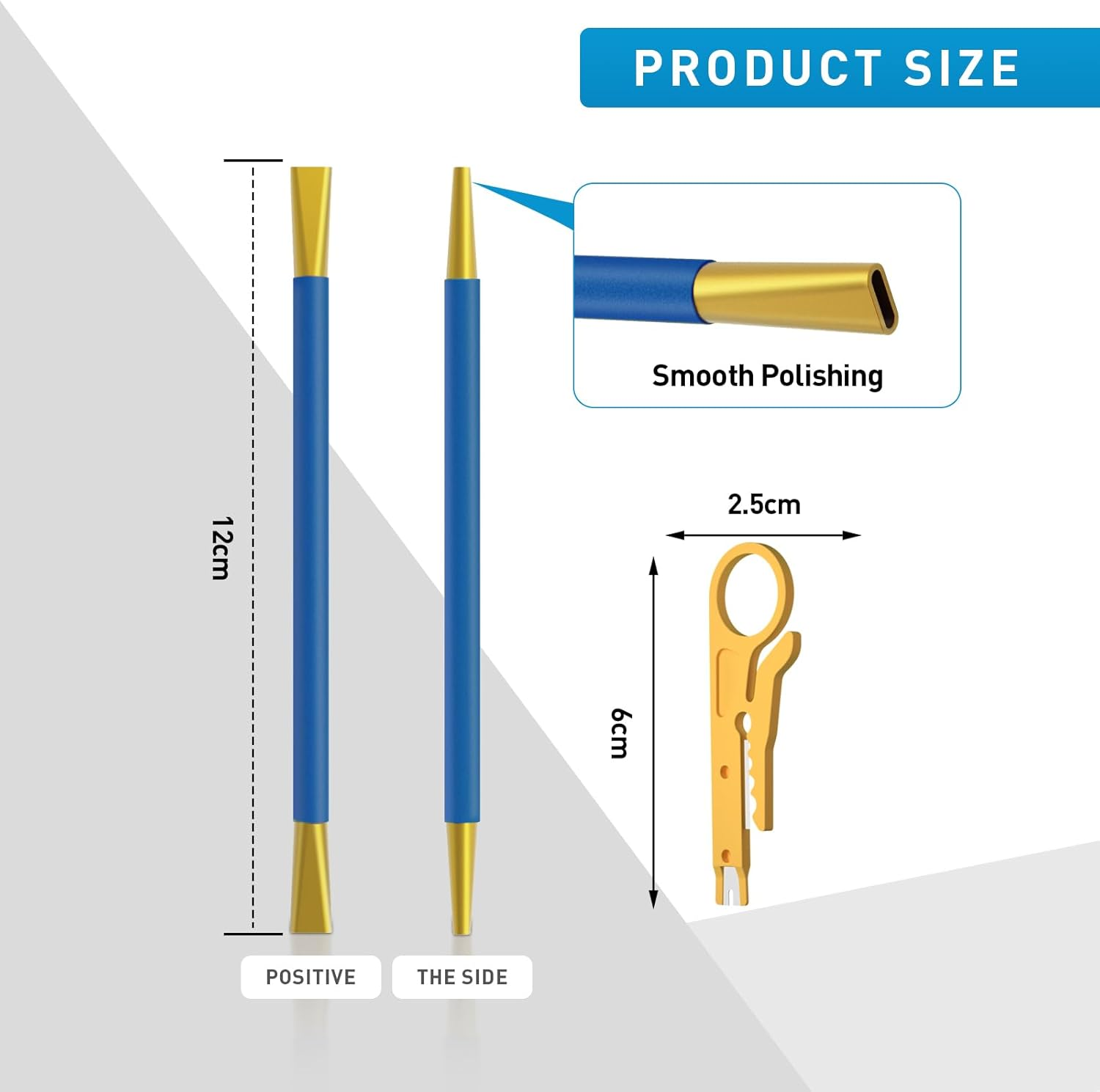 Network Cable Looser Mini Engineer Wire Stripper Wire Straightener Dual Twisted Wire Separators for CAT7/CAT6A/CAT6/CAT5 and Telephone Lines(Blue) - Green image number 7