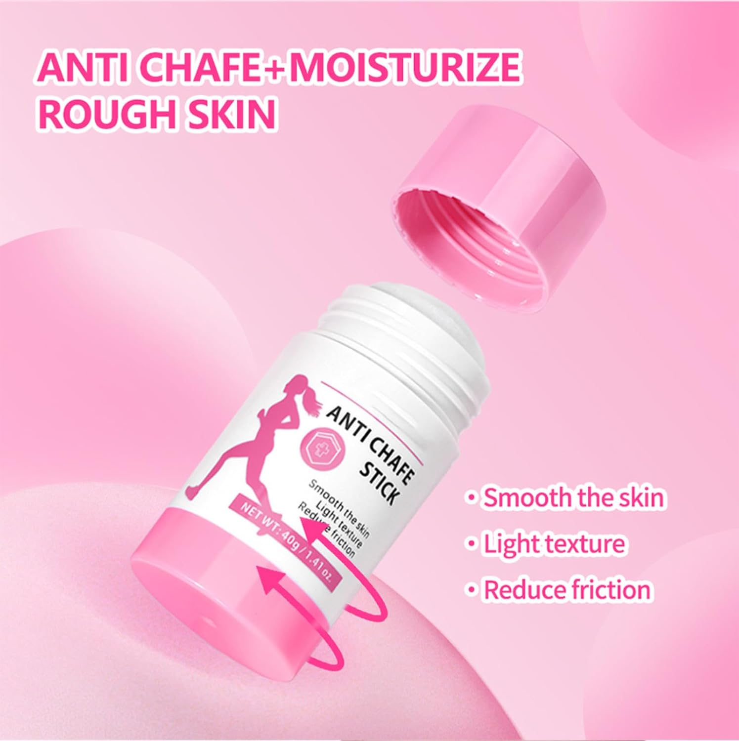 Waterproof & Sweat-Proof Anti-Chafing Stick - Unisex Non-Greasy Glide Balm for Thigh, Leg & Arm Friction Prevention, Natural Anti-Friction Protection for Sports and Running Activities (3 PCS) - 2 Pcs image number 6