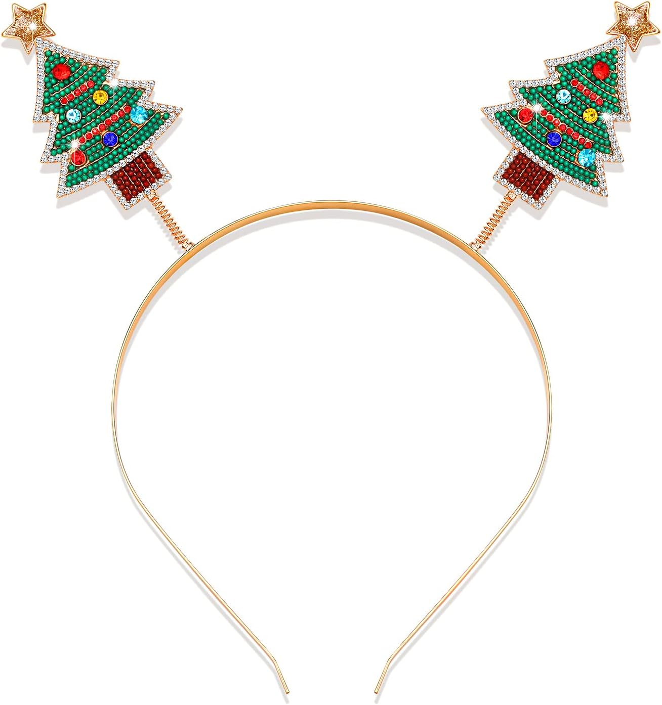 PHALIN Christmas Headbands Holiday Headbands for Women Rhinestone Xmas Tree Christmas Festive Party Hair Accessory Gifts image number 1