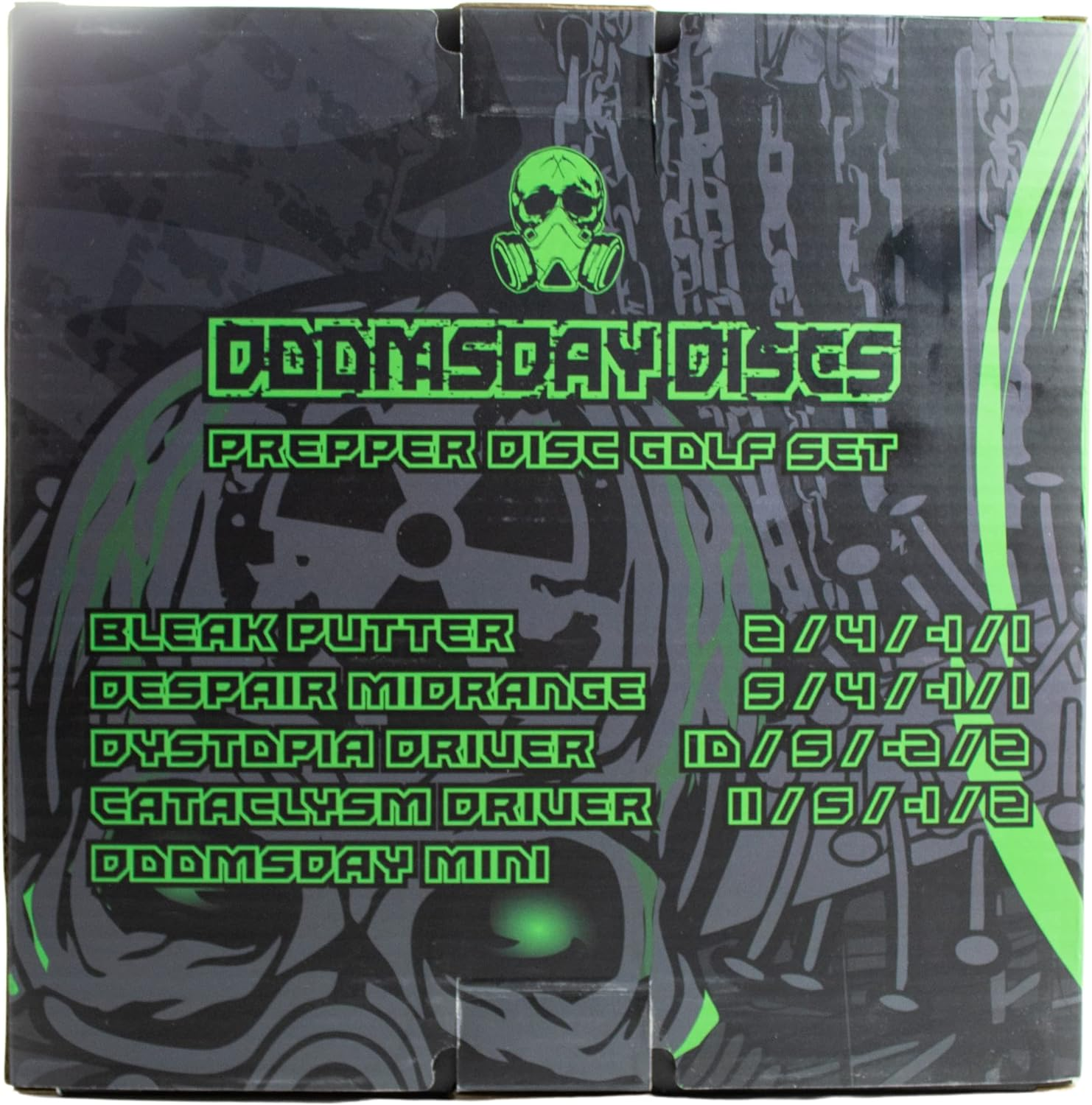 DOOMSDAY DISCS Prepper Disc Golf Set | 4 Discs with Mini Starter Set with Putter, Midrange, and Two Drivers image number 4