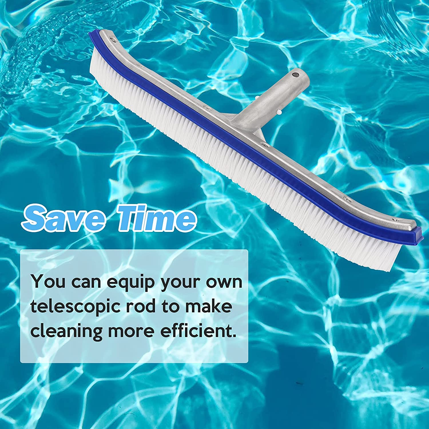 Pool Brush Valuehall 17 Inches Aluminium Swimming Pool Cleaning Brush Heavy Duty Pool Brush Head for Swimming Pool Bathtubs Walls Tile Floors V7G05