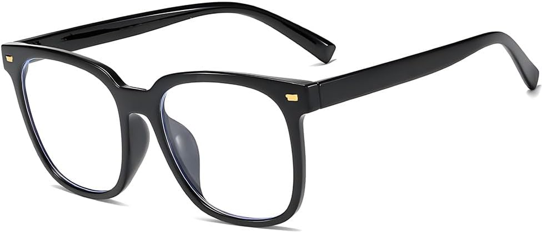 QISANKEE Blue Light Blocking Glasses for Woman/Men, Fashion Square Fake Eyeglasses with Clear Lens, Computer Reading/Gaming/Tv/Phones Glasses(Black) image number 1