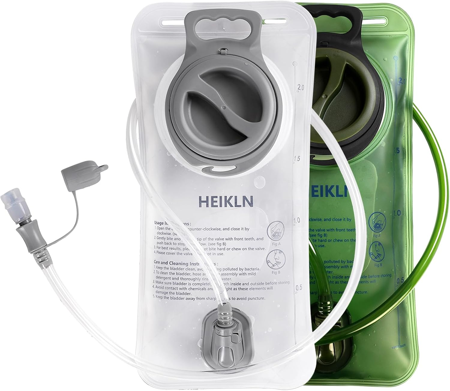 Hydration Bladder 2 Pack, Water Bladder for Hiking Backpack,Leak Proof Water Bladder Bag, BPA Free Military Water Storage Bladder,Hydration Pack for Hiking Climbing Cycling Running Camping