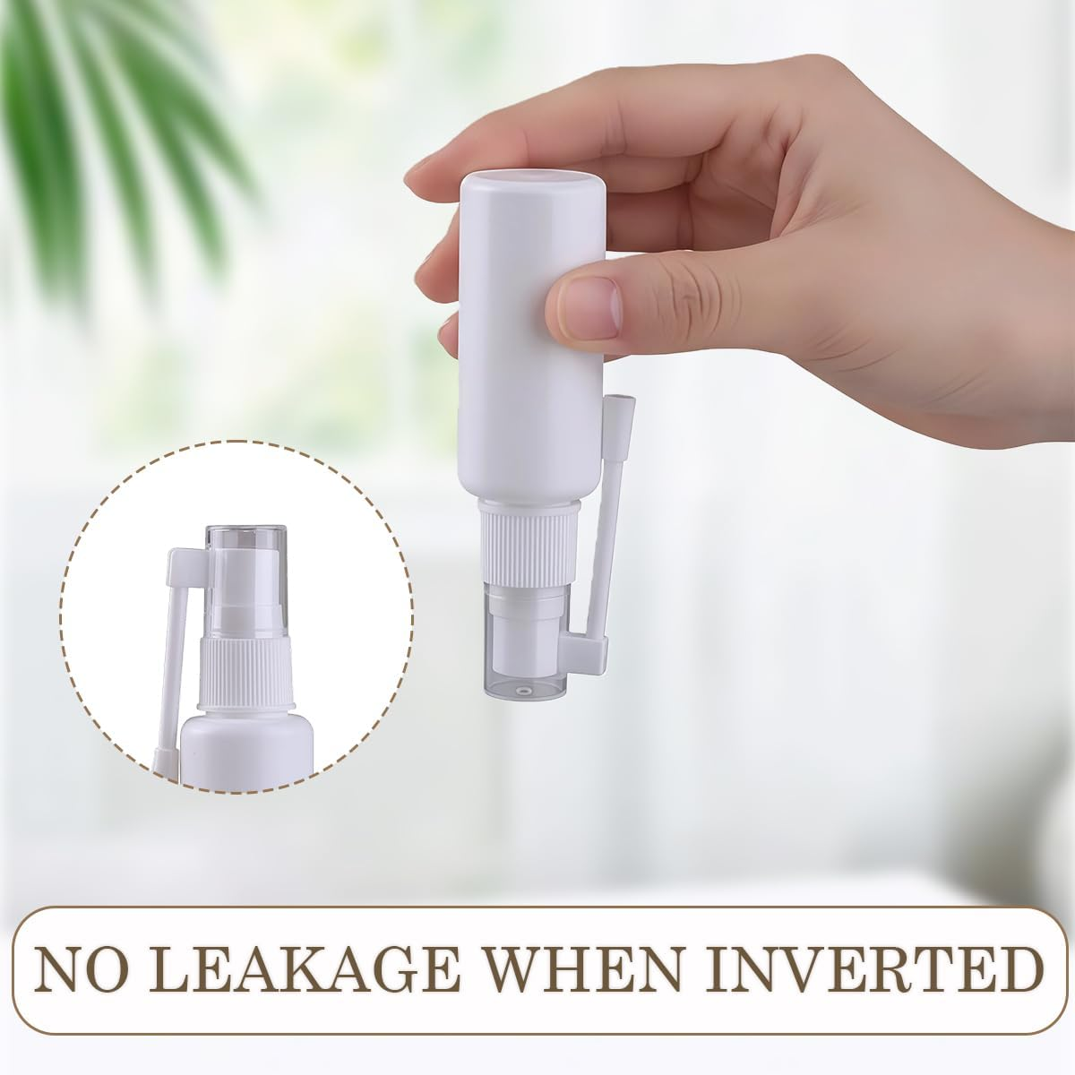 UPSTORE 3PCS 1Oz(30Ml) Plastic Nasal Spray Bottle with 360 Degree Rotation Refillable Empty Throat Sprayer Pump Cleaning Container Travel Sized Sub Cosmetic Bottle (White) image number 3