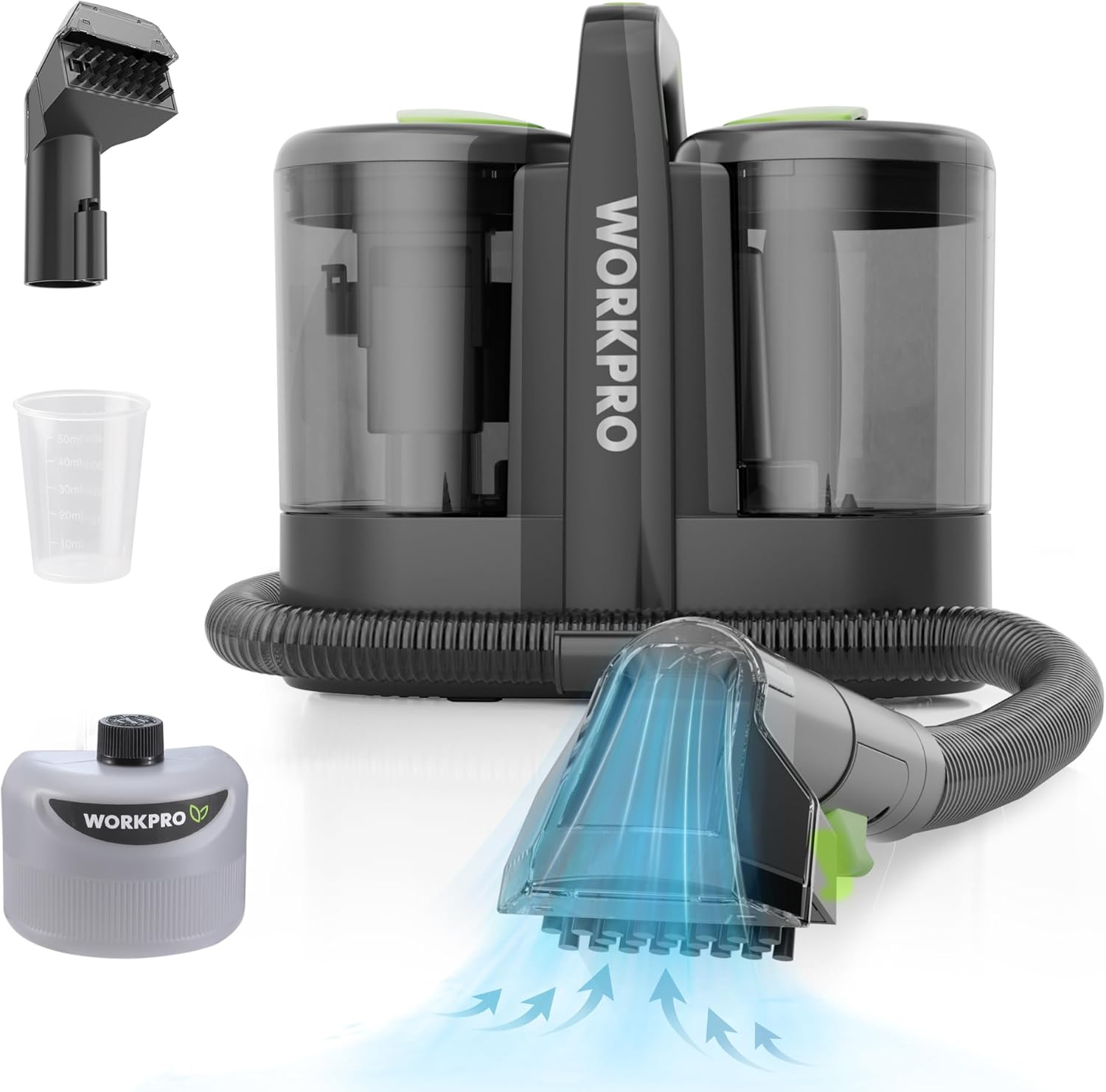 WORKPRO Carpet and Upholstery Cleaner, Portable Spot Cleaner 450W Lightweight Handheld Deep Cleaner Machine for Pet Stains,Rug, Mattress, Car Seat and Curtain