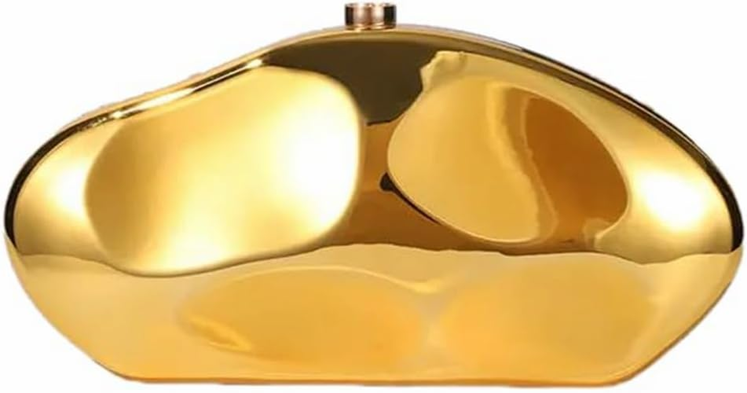 Acrylic Shell Shape Clutch Bag Trendy Metallic Acrylic Clutch Shiny Egg Purses and Handbags for Women Wedding Party