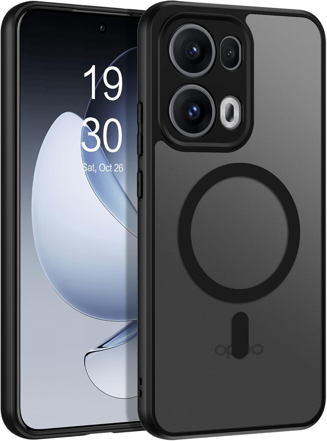 DUEDUE for Oppo Reno 13 Pro 5G 6.83" Case Magnetic, Compatible with Magsafe, [Skin-Touch] Matte Translucent Shockproof Military-Grade Protection Slim Cover for Oppo Reno13 Pro, Black image number 6