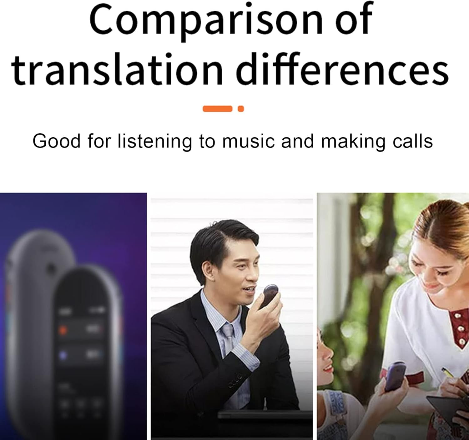 Goshyda Voice Translator Earphones, Supports 84 Languages Online Translation in Real Time, Instant Voice Translator with Bluetooth and App, Simultaneous Translation (White) image number 4