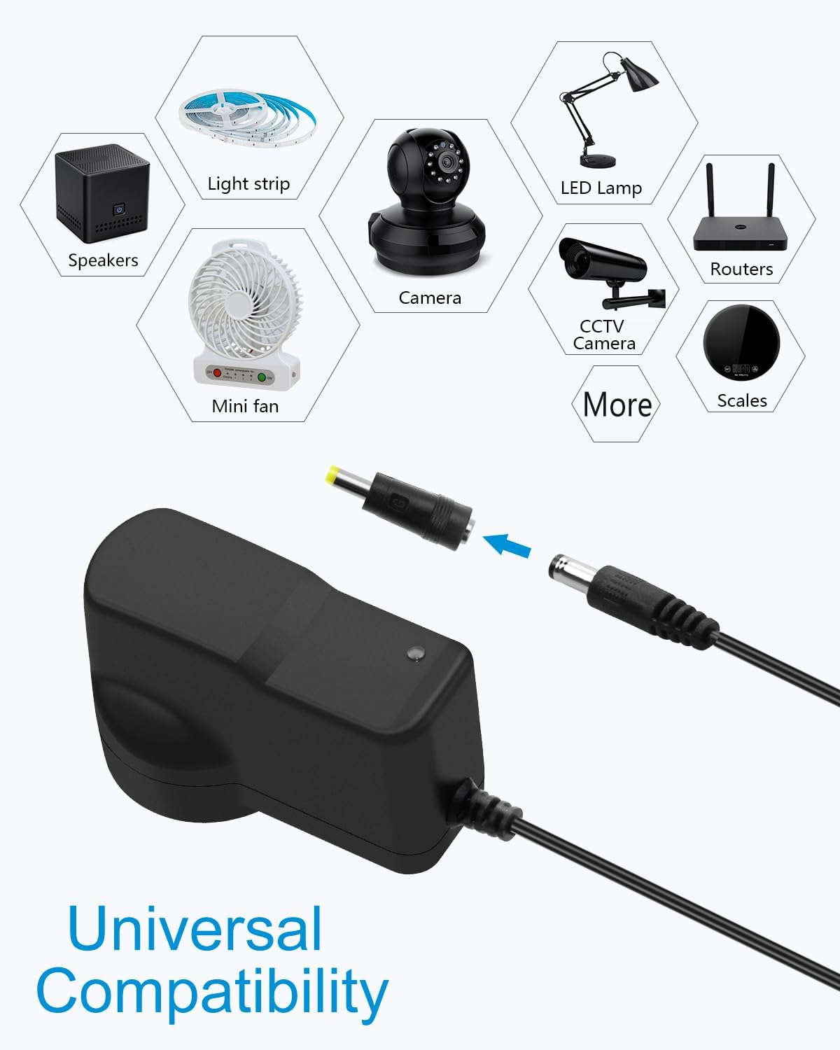 ALITOVE 5V 1A Power Supply 5 Volt 1A 5W Power Adapter 100-240V AC to DC 5V Universal Power Cord AC/DC Converter with 5.5X2.5Mm 5.5X2.1Mm 4.0X1.7Mm 3.5X1.35Mm 3.0X1.1Mm 2.5X0.7Mm Micro-Usb Type-C Tips image number 6
